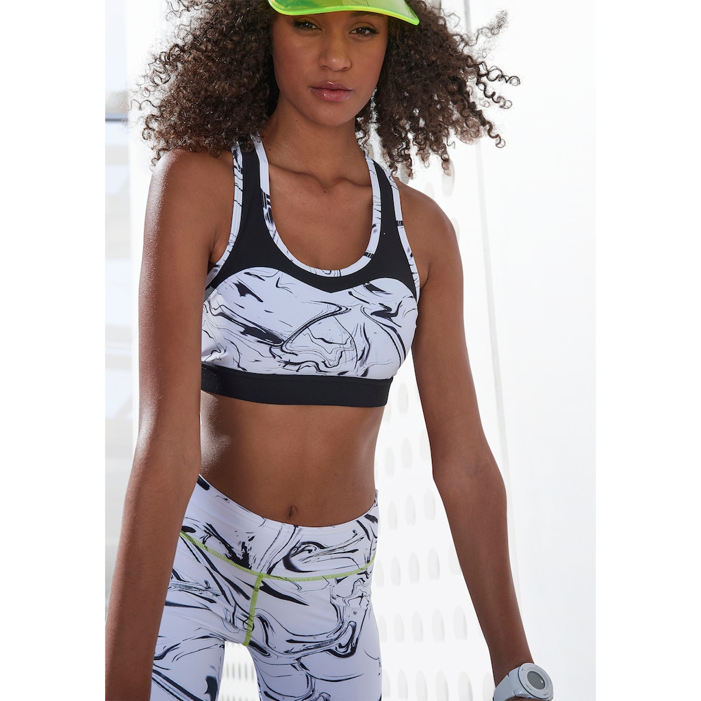 LASCANA ACTIVE Funktionsshirt »-Sporttop White Marble«