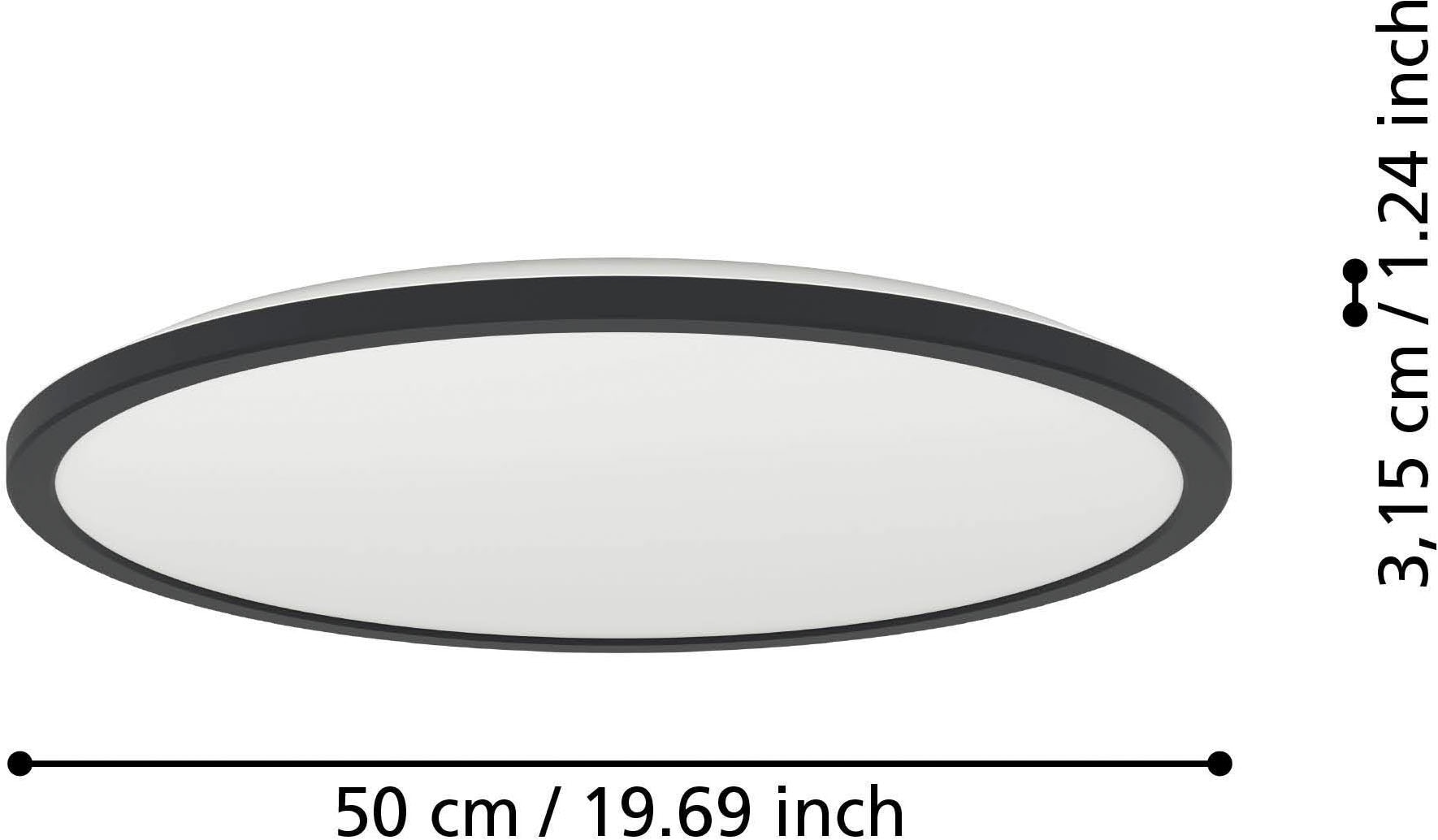 EGLO Deckenleuchte »Rovito Deckenlampe, Deckenbeleuchtung, Badlampe, Kunststoff, IP44« LED-Modul 1 Stk. Kaltweiß | Neutralweiß | Warmweiß Wand-/Deckenleuchte - H3,2 x Ø50 cm - schwarz - 16,8W inkl.