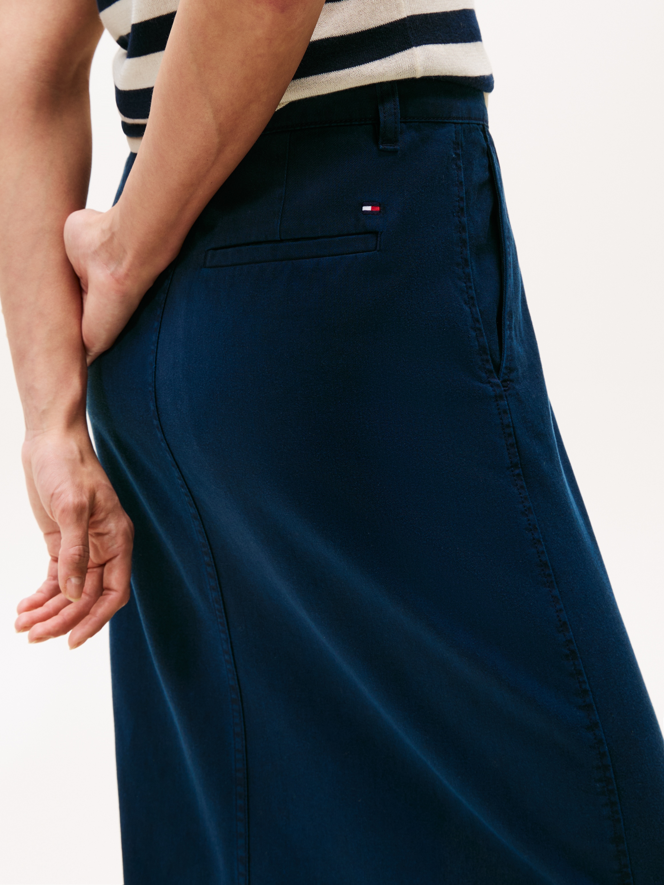 Tommy Hilfiger Webrock »CO TENCEL MIDI SKIRT«, mit Schlitz