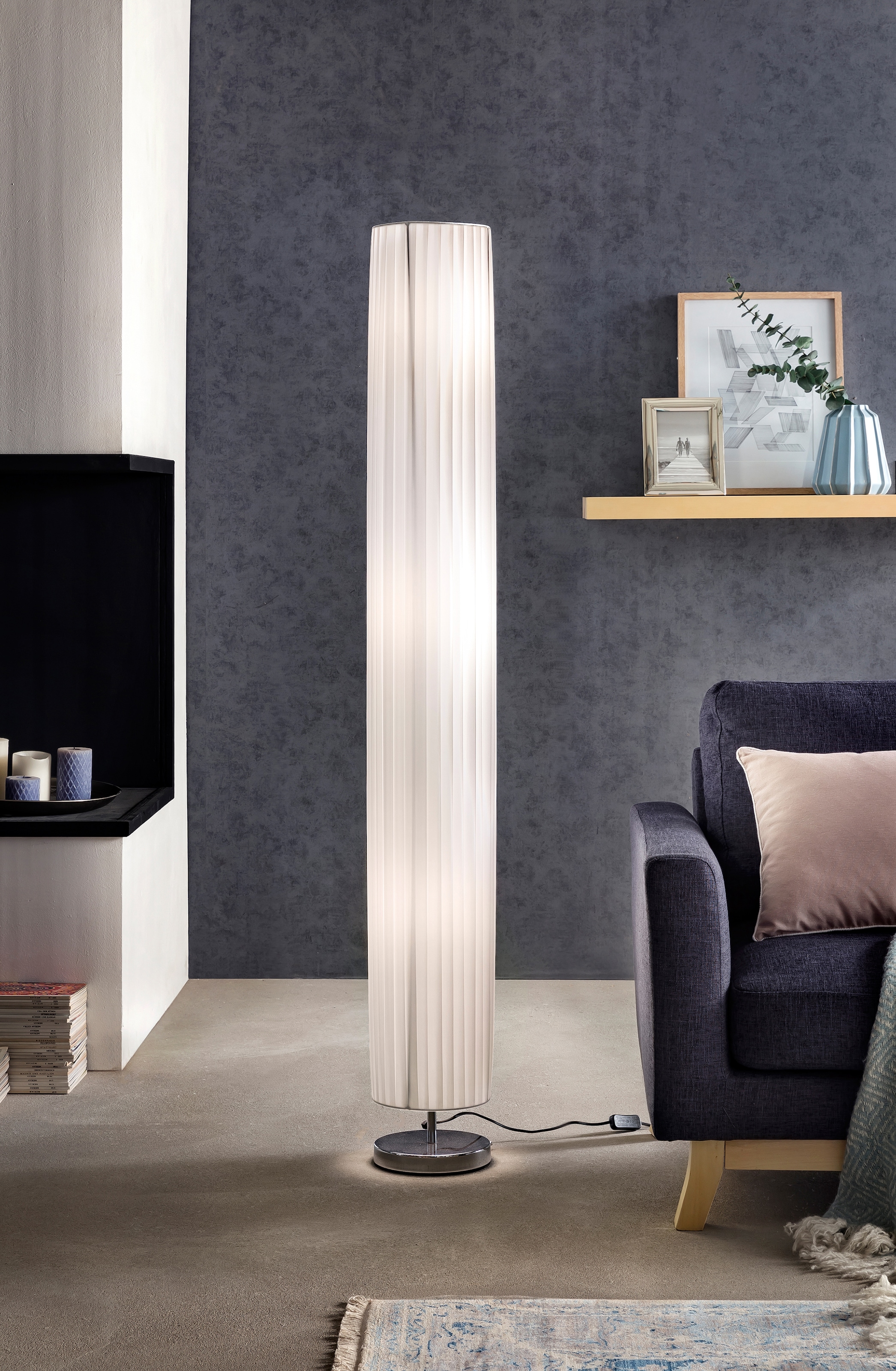 SalesFever Stehlampe »Leah«, 3 flammig, Leuchtmittel E27 | ohne Leuchtmittel, Plissee Lampenschirm aus Latex