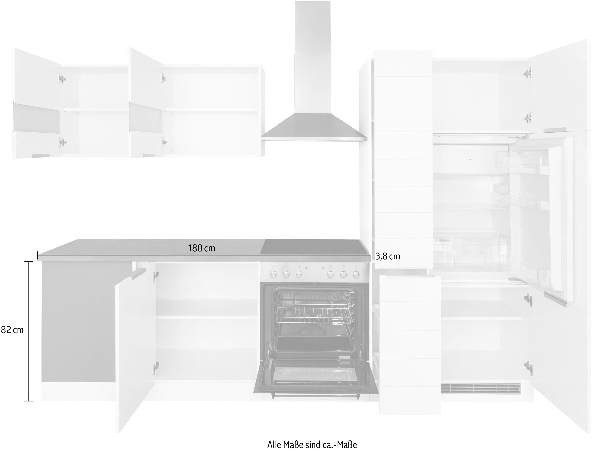 KOCHSTATION Winkelküche »KS-Luhe« Stellbreite 240x270 cm, wahlweise mit oder ohne E-Geräten, MDF-Fronten