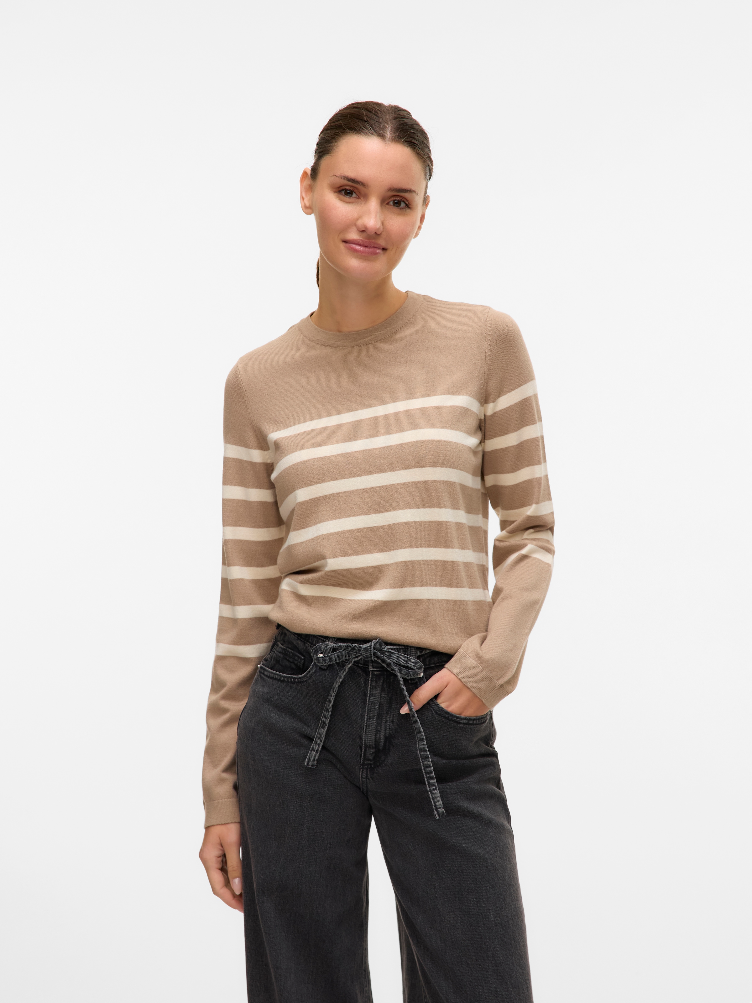 Vero Moda Rundhalspullover »VMSABA PLAIN LS O-NECK PULLOVER GA NOOS«