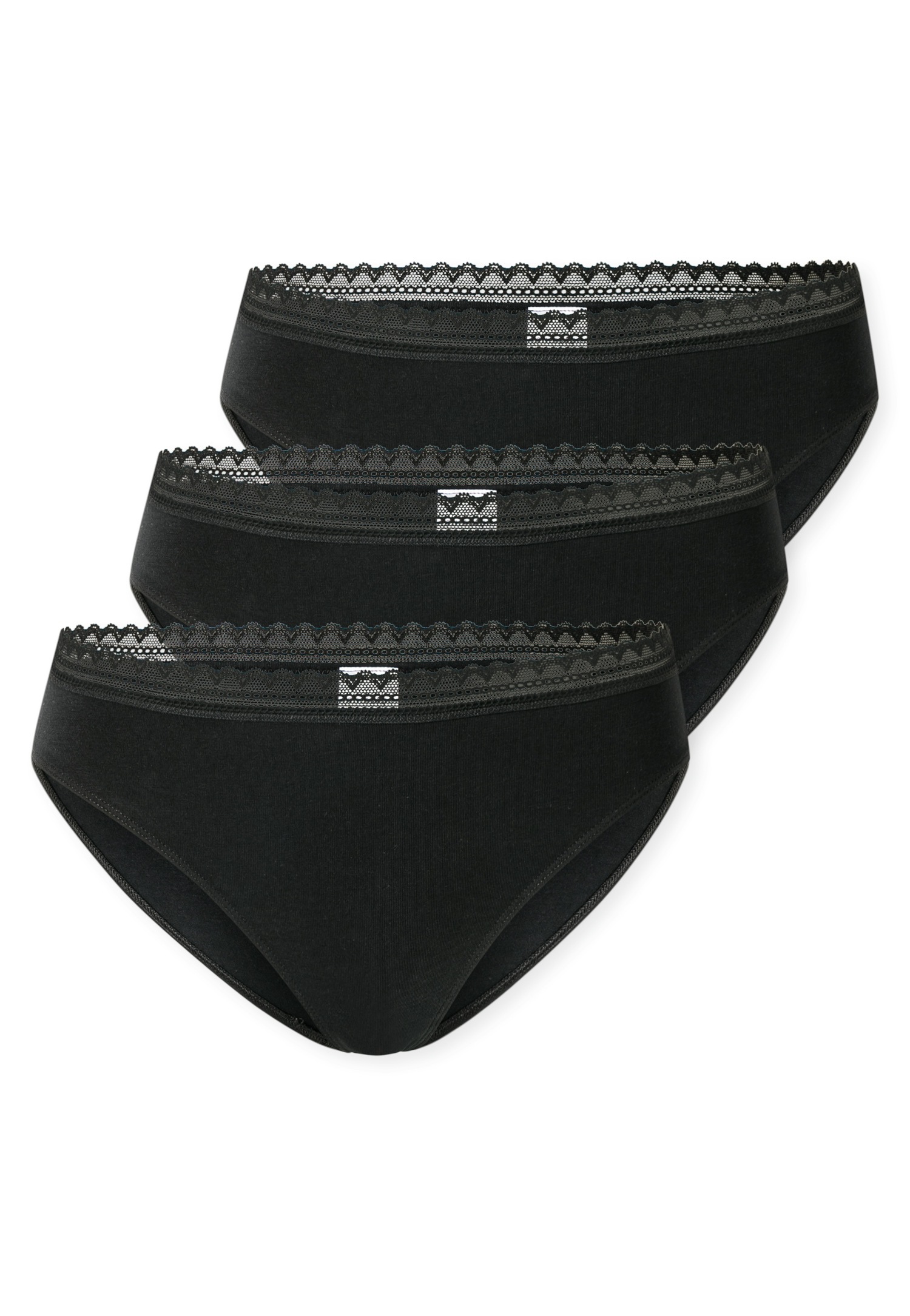 Schiesser Rioslip »Modern Multipacks«, (3er Pack), Spitzenbänder, Baumwollmischung, Single Jersey