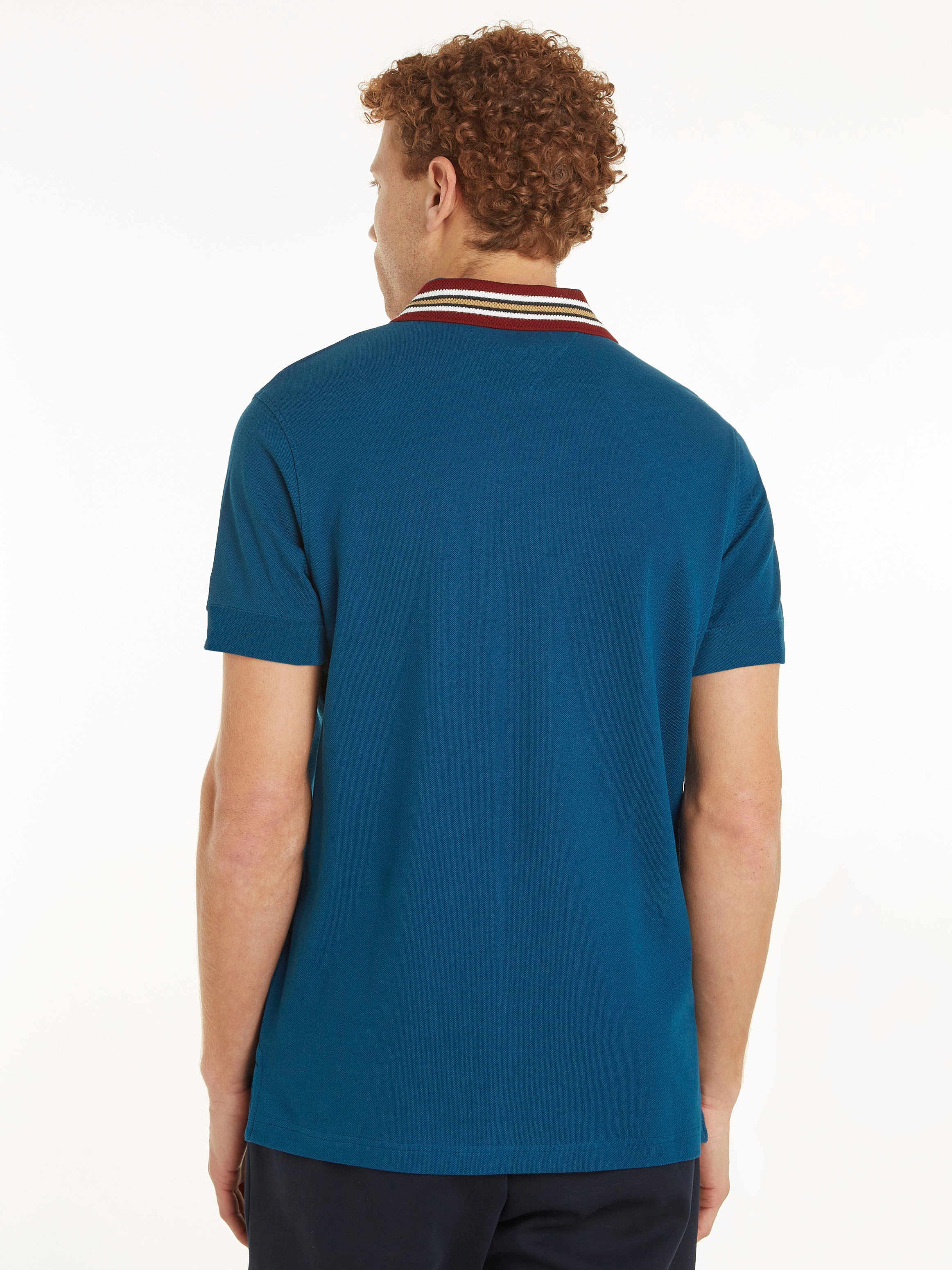 Tommy Hilfiger Poloshirt »GIFTING POLO RWB COLLAR REG POLO«, Streifen an Kragen und Bündchen