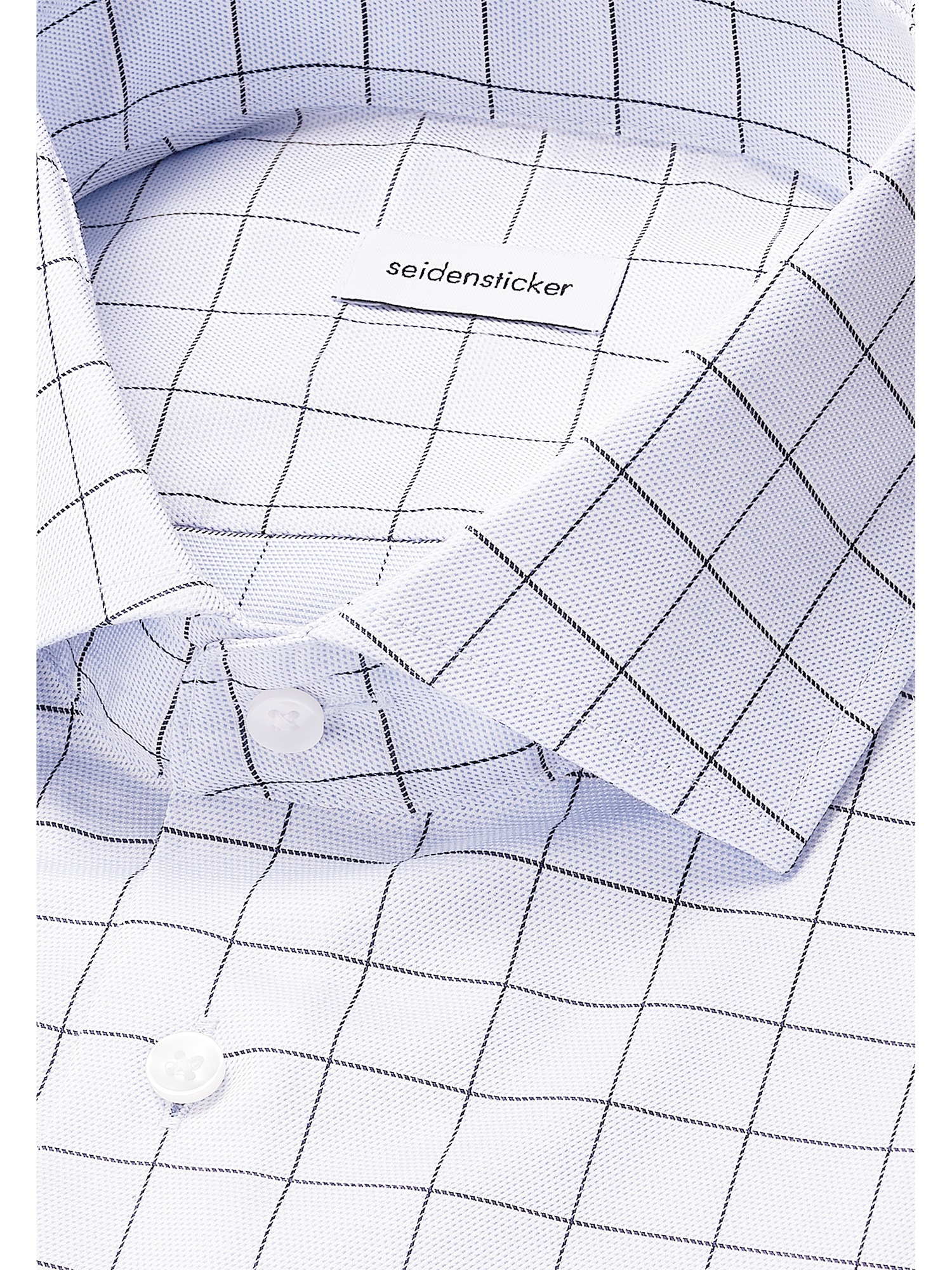 seidensticker Businesshemd »Schwarze Rose« Slim 1/1 Kentkragen Karo