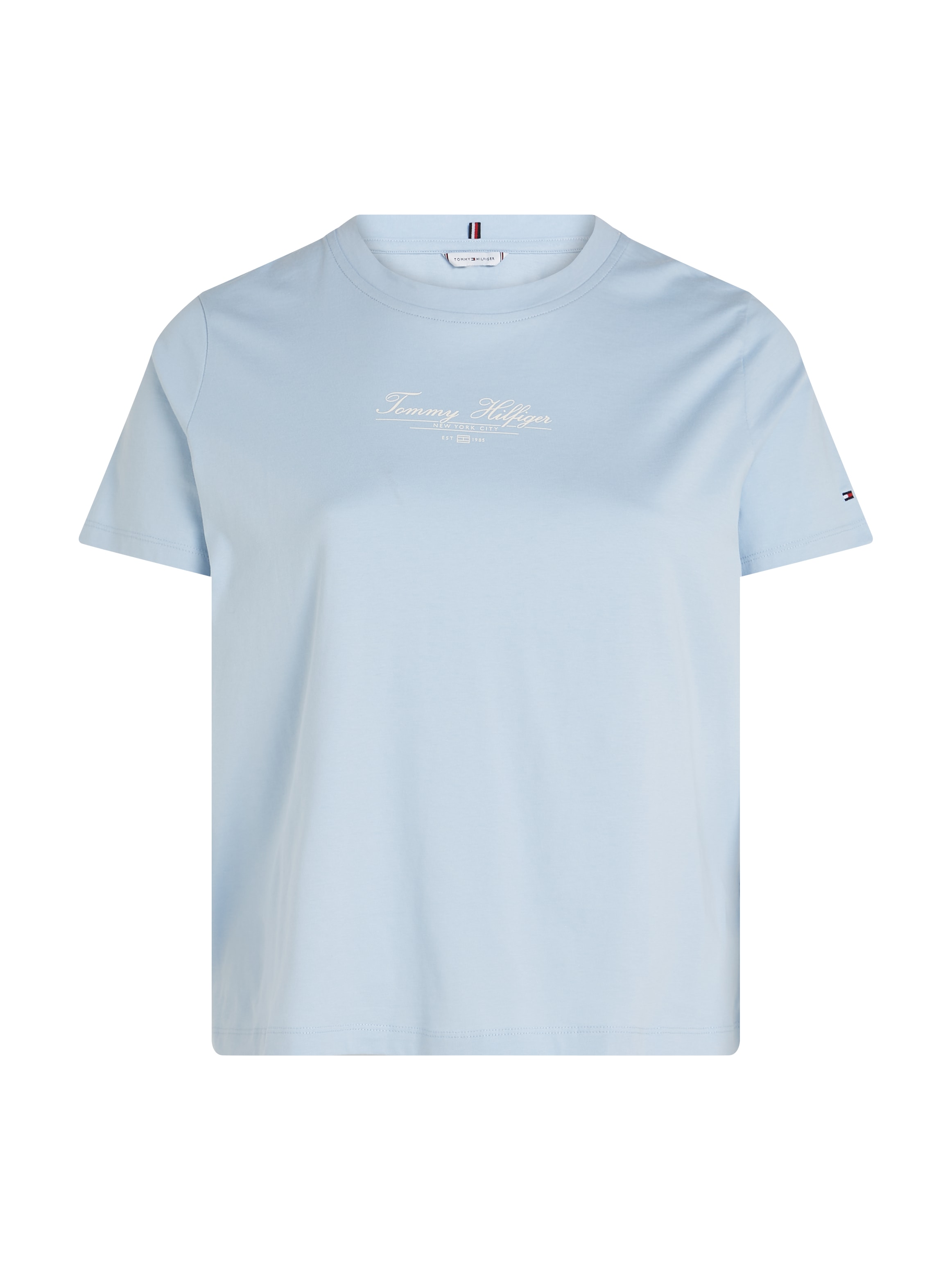 Tommy Hilfiger Curve Rundhalsshirt »CRV REG SCRIPT C-NK TEE SS«, in Großen Größen, Logoschriftzug