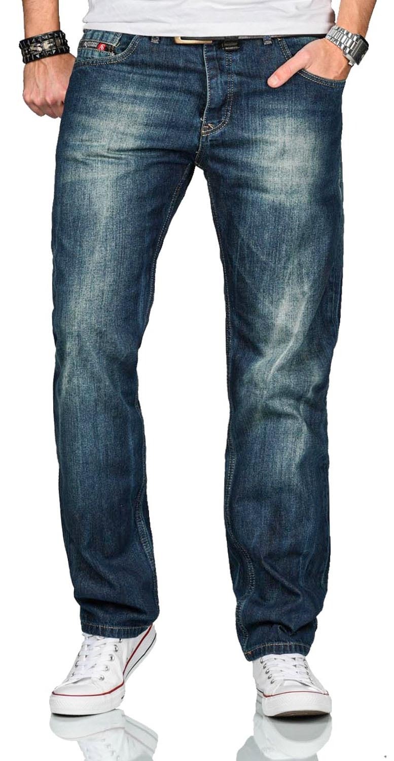 Alessandro Salvarini Regular-fit-Jeans »A. Salvarini Beppo Designer Herren Jeans Hose Basic Jeanshose Comfort Fit«