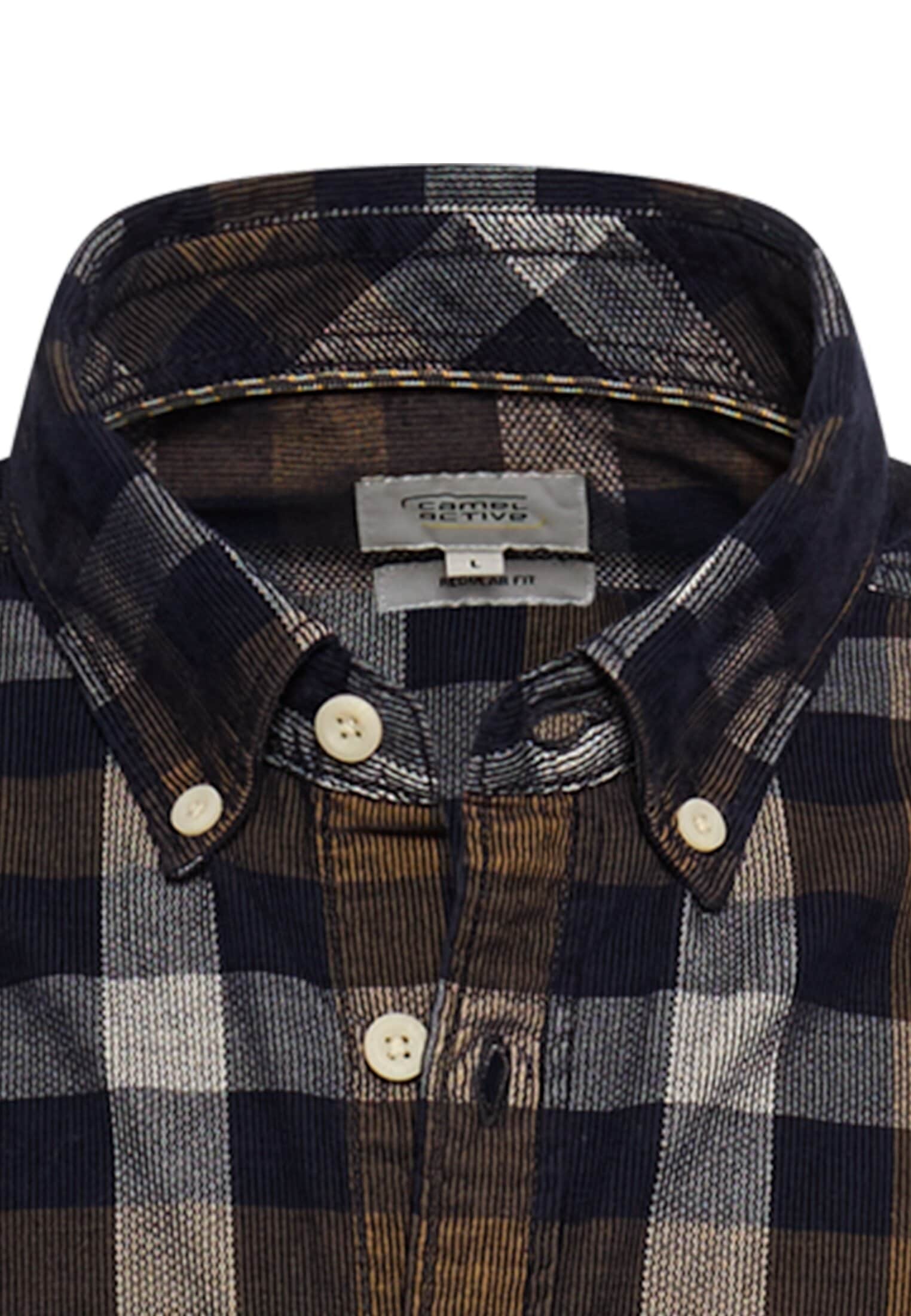 camel active Karohemd , langarm, mit Button-Down-Kragen
