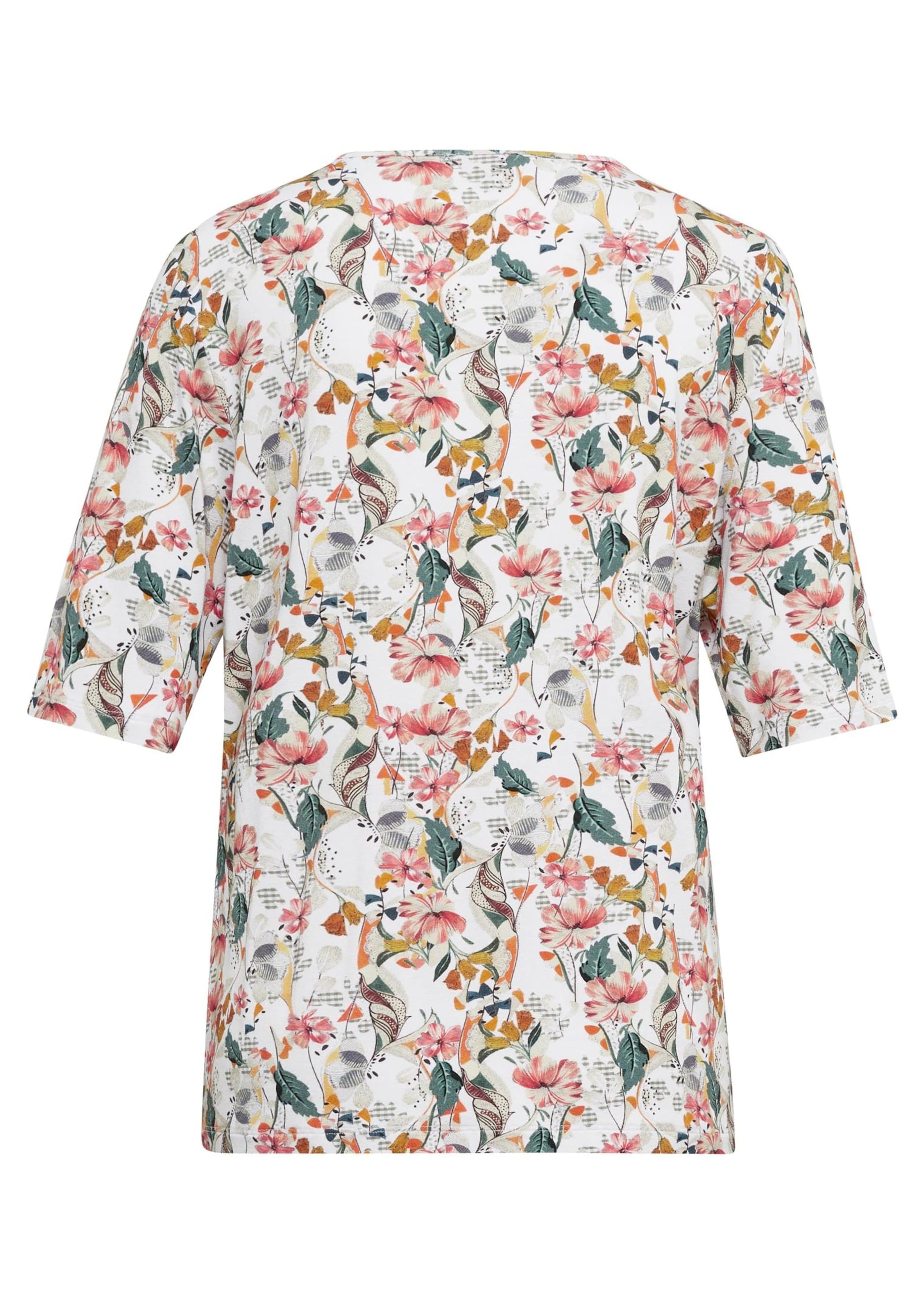 GOLDNER Kurzarmshirt »Schönes Druckshirt mit außergewöhnlichem Ausschnitt«