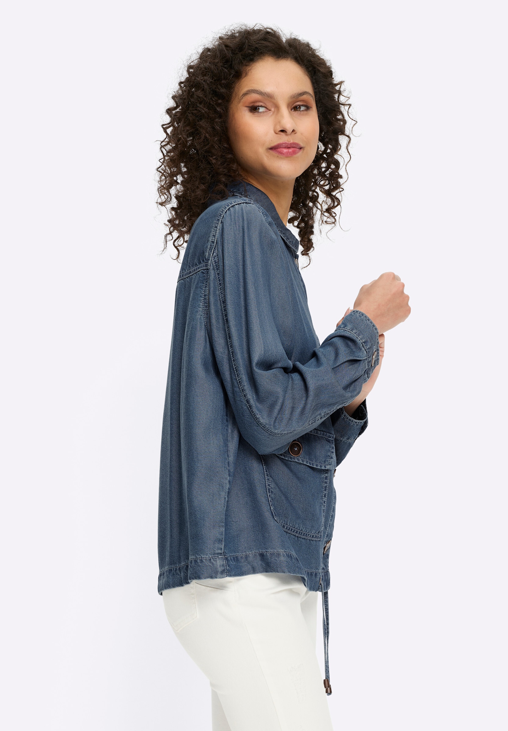 heine Kurzblazer »Lyocell-Jacke Freizeitjacke mit Cargo-Taschen«