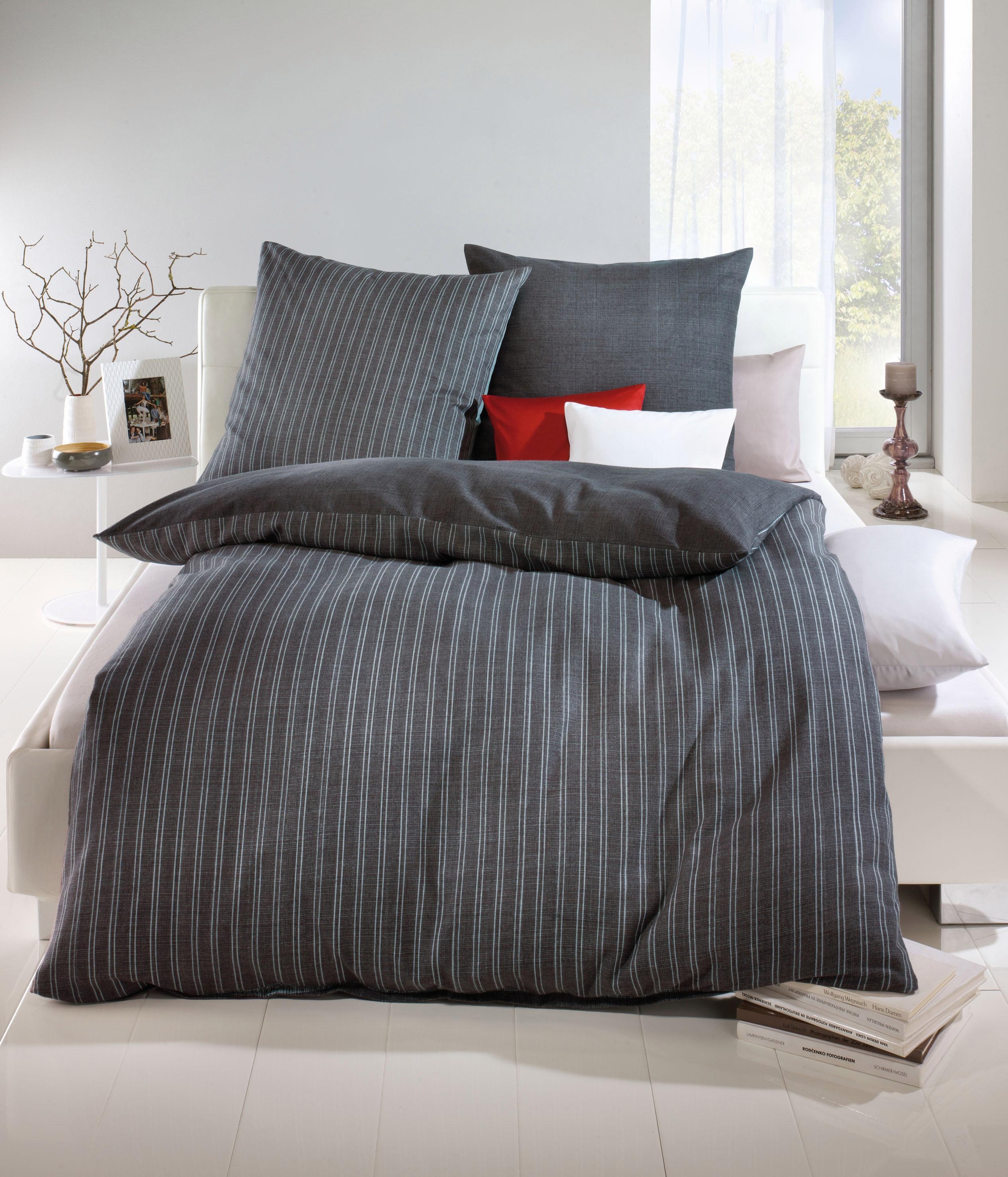 Kaeppel Wendebettwäsche »Eternity Combo Bettwäsche, Satin mit seidigem Glanz, Streifen-Design« 2 Stk. tlg.