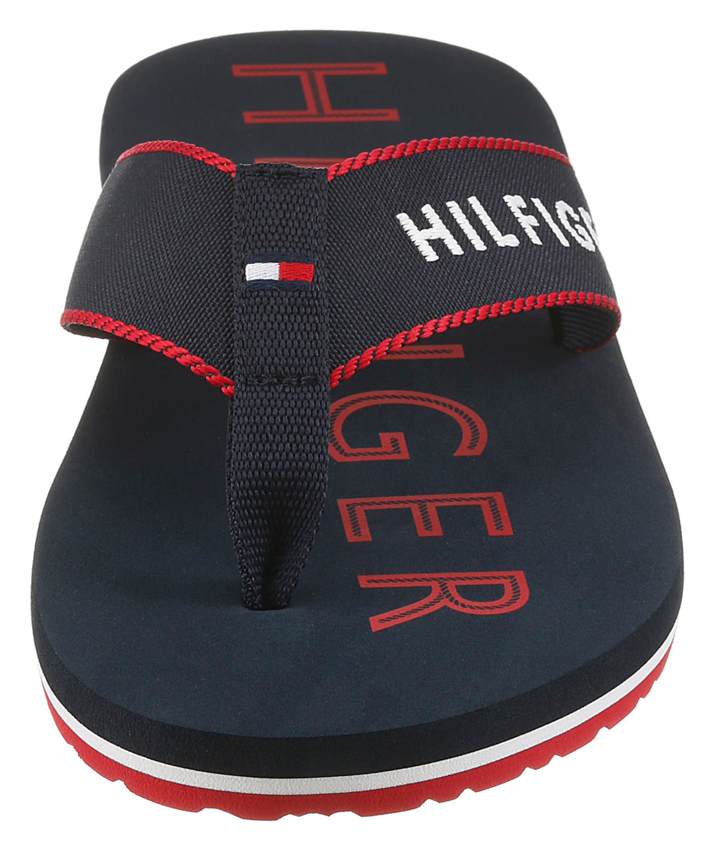 Tommy Hilfiger Zehentrenner »SPORTY HILFIGER BEACH SANDAL«  Sommerschuh, Strandschuh mit Kontrastbesätzen