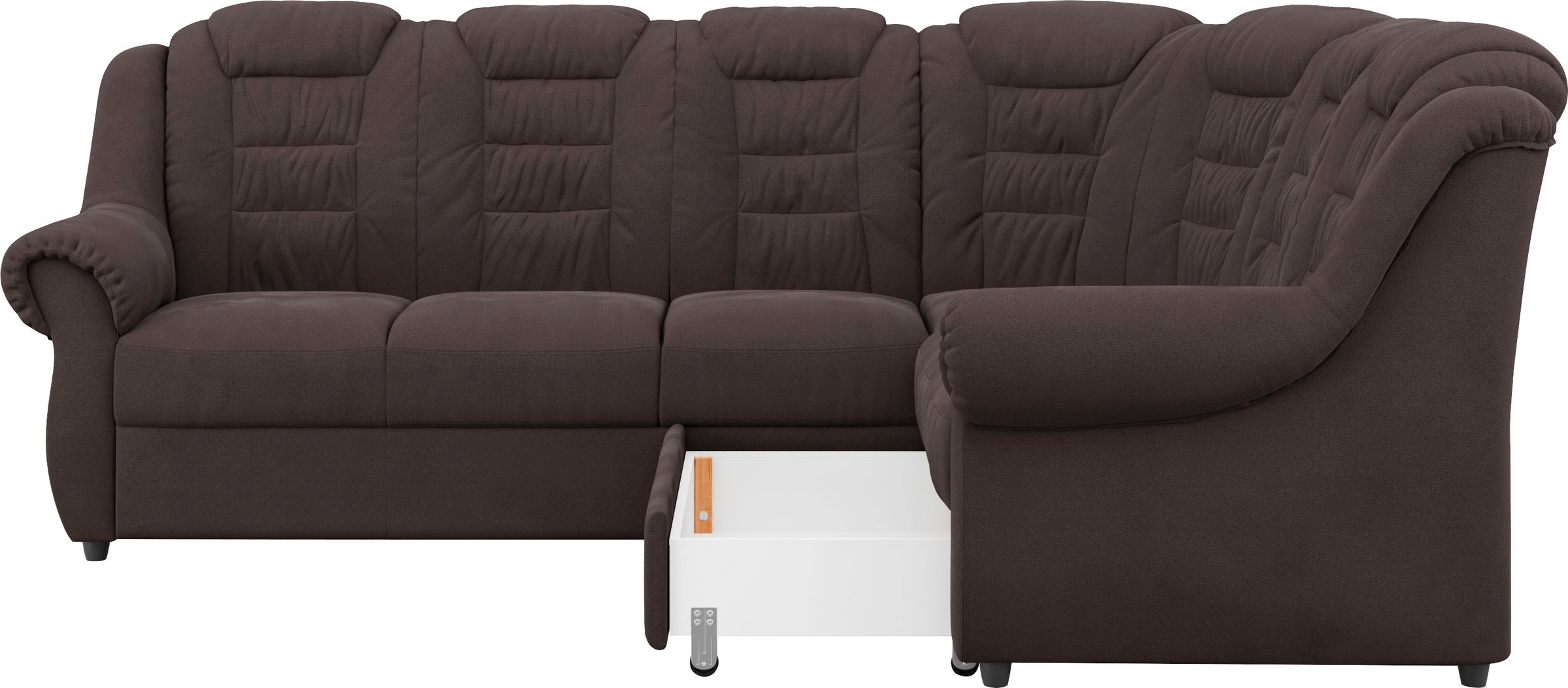 Home affaire Ecksofa »Boston L-Form«, mit hoher Rückenlehne, wahlweise mit Bettfunktion & Stauraum