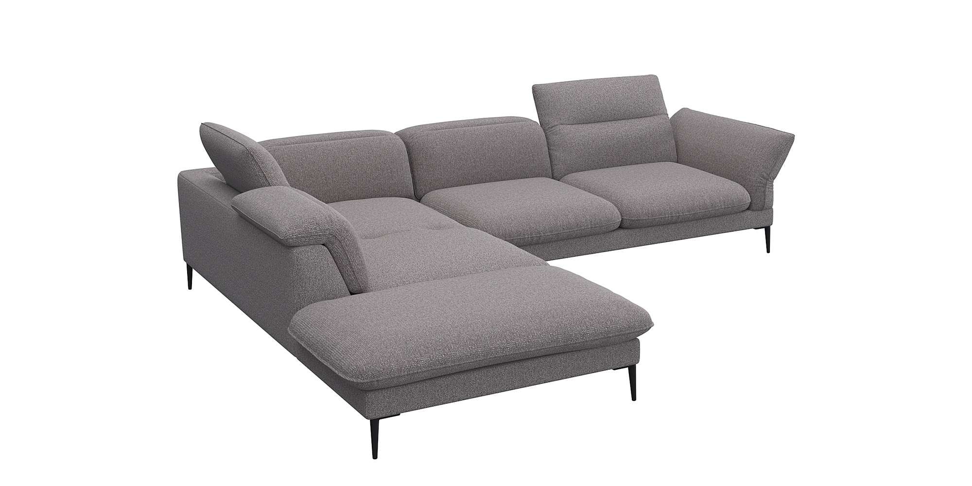 FLEXLUX Ecksofa »Salino, Funktionssofa mit Ottomane, Relaxsofa, Ecksofa« Sofa mit Arm- und Kopfteil-Verstellungen, Kaltschaum & Stahl-Wellen