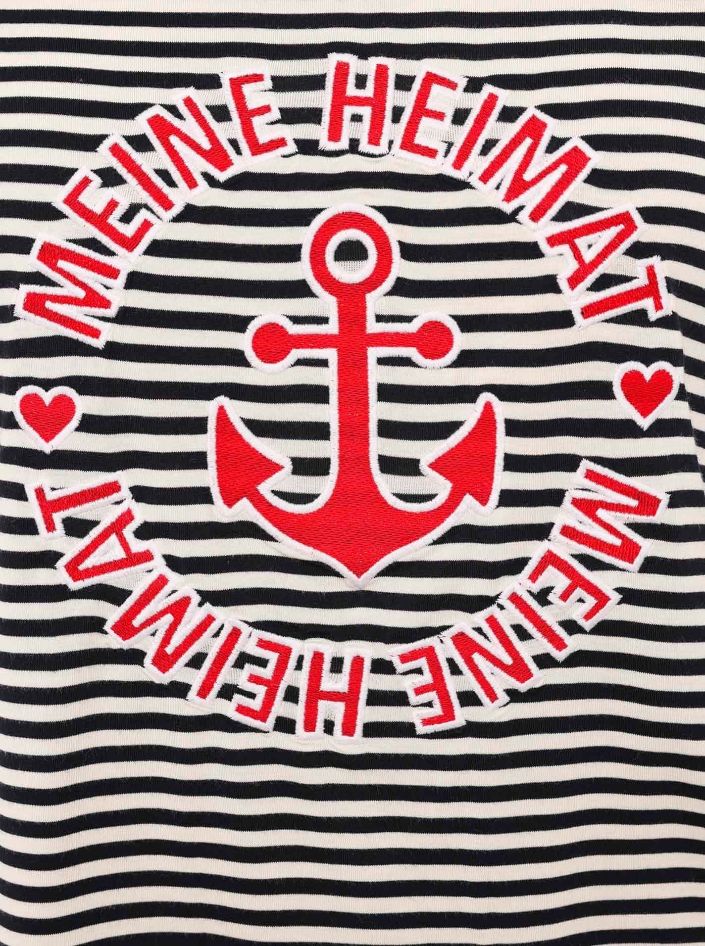 Zwillingsherz T-Shirt »"Heimat Anker"« gestreift, rundes Motiv mit Anker, Rundhals