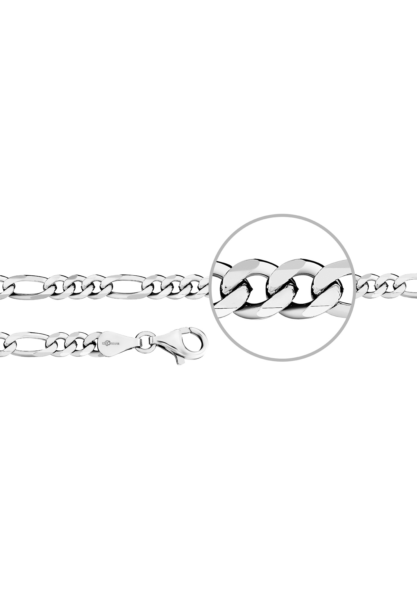 Der Kettenmacher Silberarmband »FIGAROARMBAND, diamantiert, ca. 5 mm breit, F3-G, F3-S«