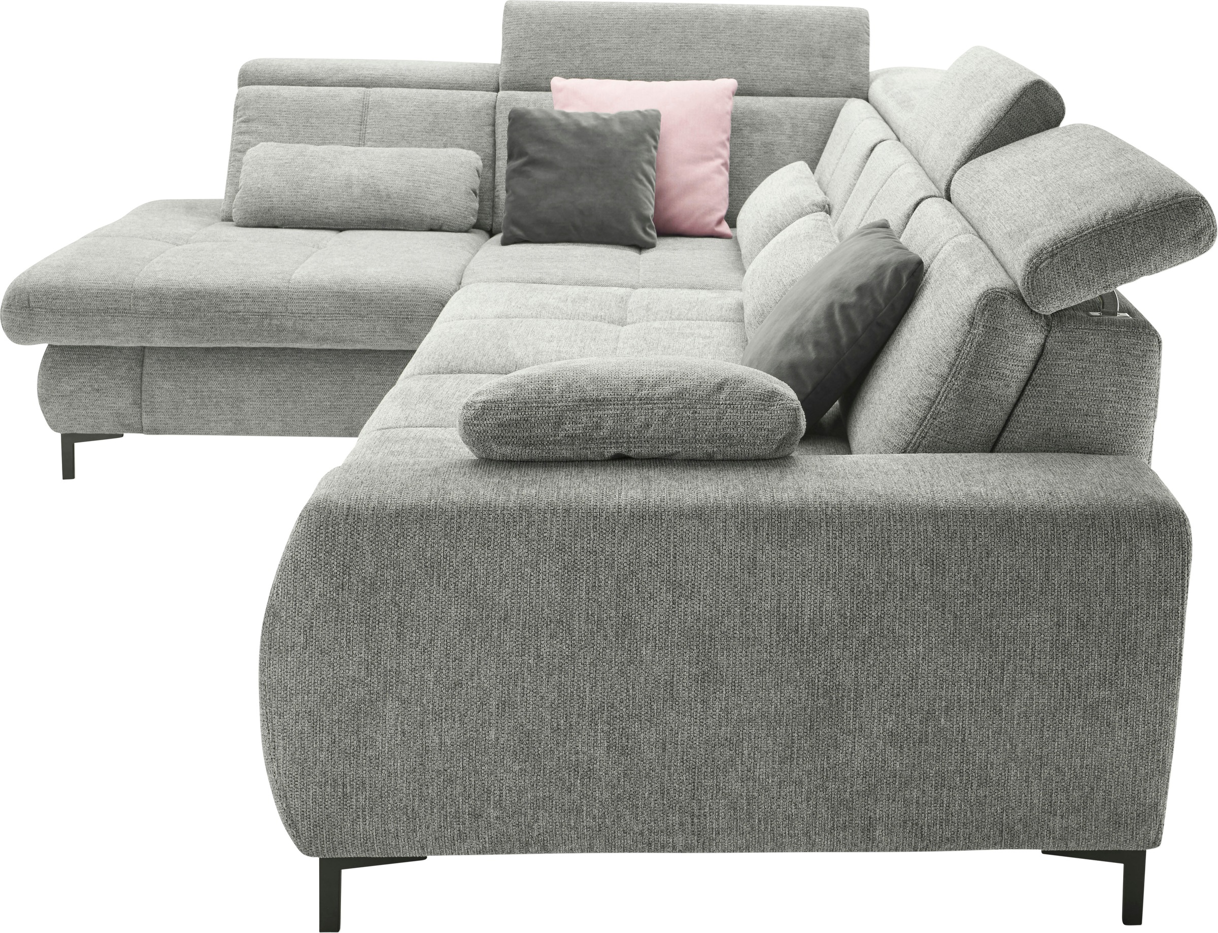 set one by Musterring Ecksofa »SO 3400 Sitzhöhe 47cm oder 49cm, Sitztiefe verstellbar, B/T 317/220 cm«, Kaltschaumpolsterung, Flachgewebe, whlw. mit Funktionen, Sitzhöhe 49