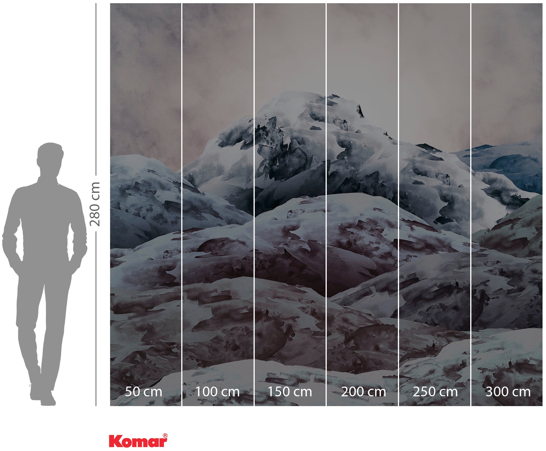 Komar Vliestapete »Digitaldruck Vlies - Shadow Mountain - Größe 300 x 280 cm«, bedruckt, Wohnzimmer, Schlafzimmer