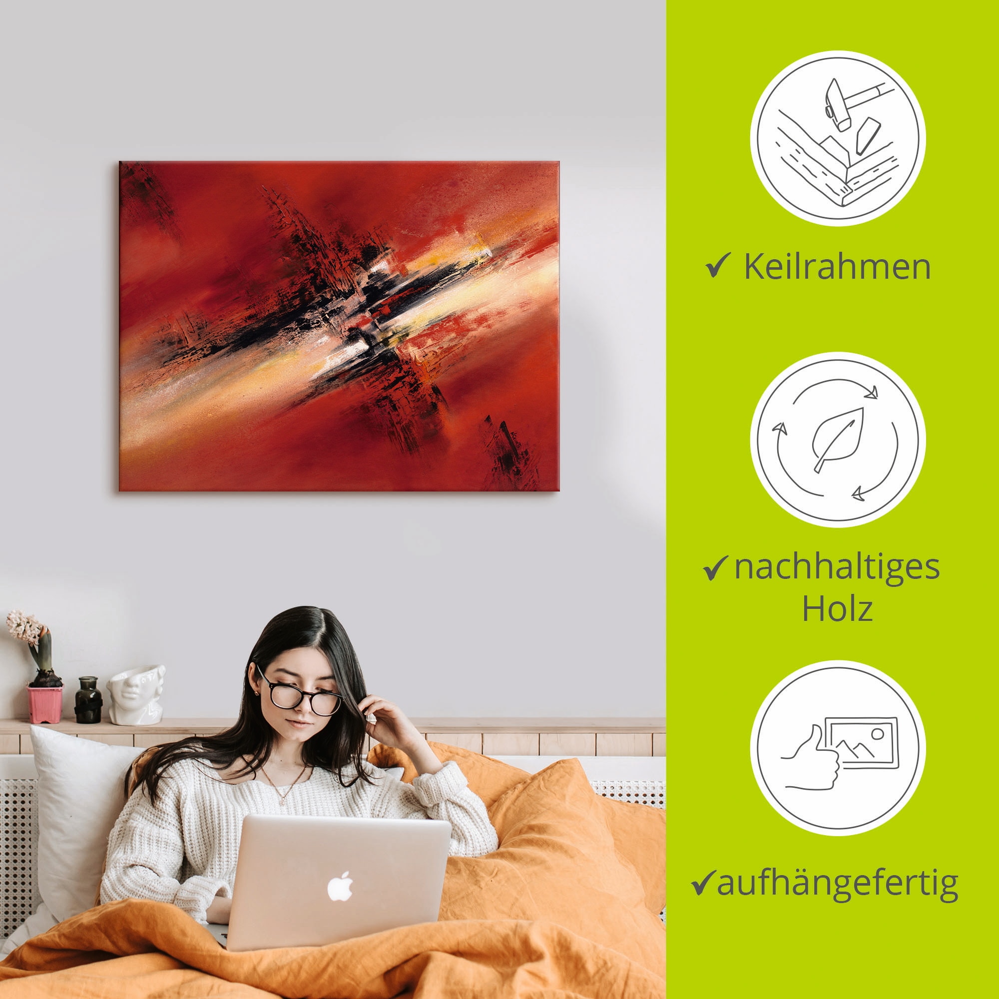 Artland Leinwandbild »Zerstreutheit II« Gegenstandslos 1 Stk. tlg. auf Keilrahmen gespannt