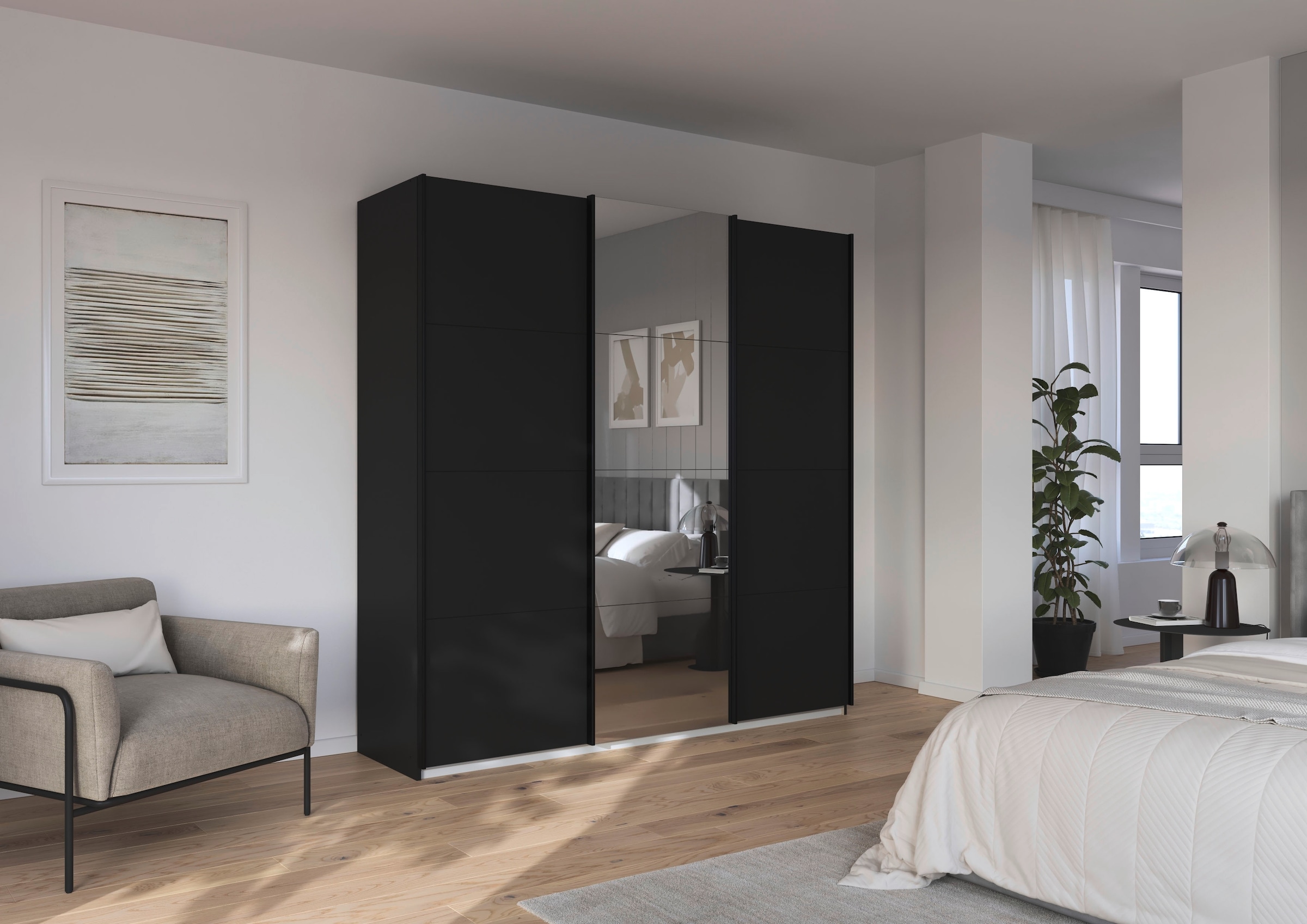 rauch Schwebetürenschrank »Kleiderschrank Schrank Garderobe Ankleide TOPSELLER OTELI« 3 Ausstattungen BASIC/CLASSIC/PREMIUM (inkl. SOFT-CLOSE-FUNKTION),  Breiten 203/271/315/360 cm Höhen 210/229 cm MADE IN GERMANY