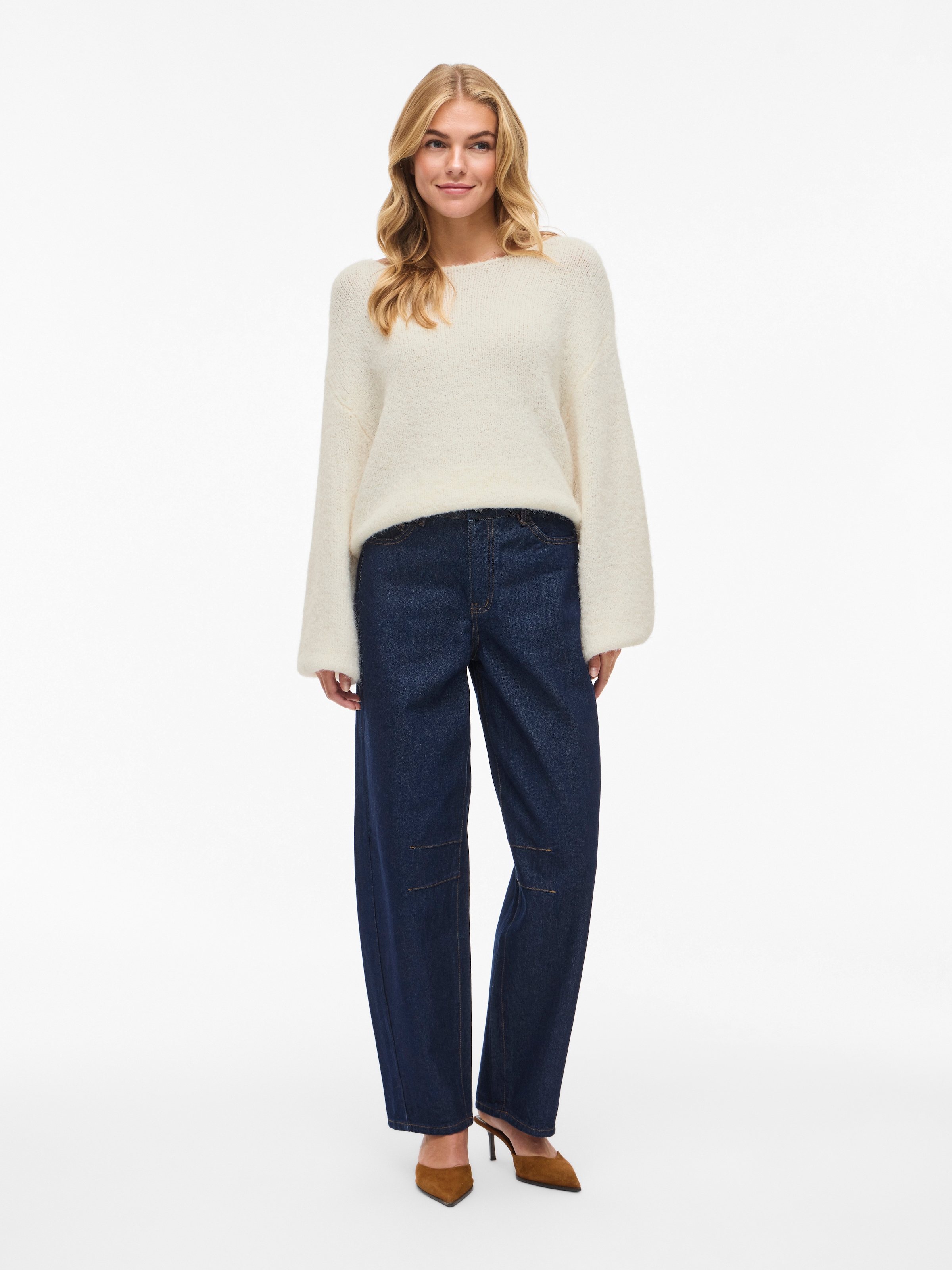 Vila Strickpullover »VIMARLEY L/S KNIT PULLOVER- NOOS« Materialmix, regular fit