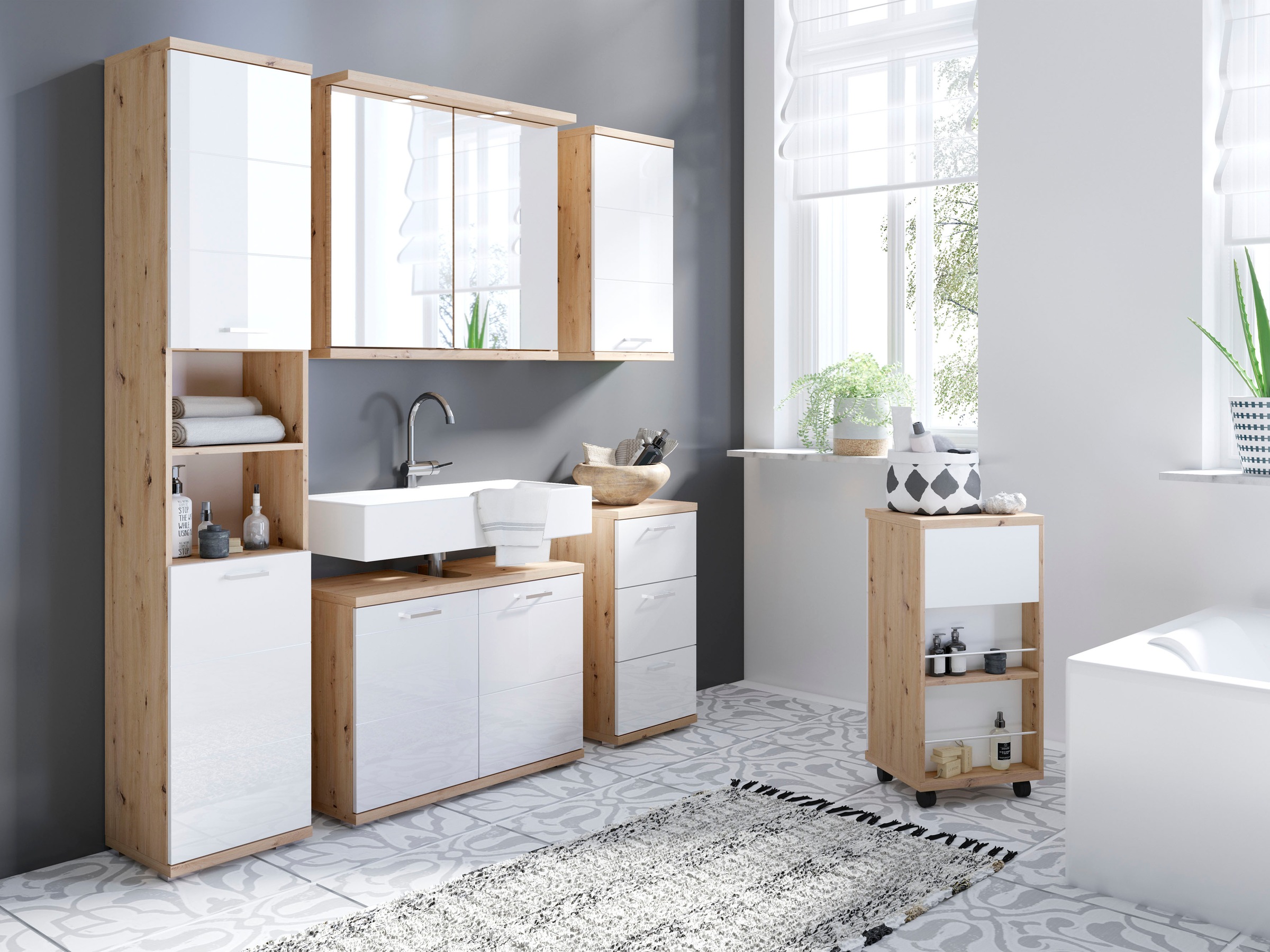 Homexperts Spiegelschrank »NUSA 01LK (94477)«, (1er Set)
