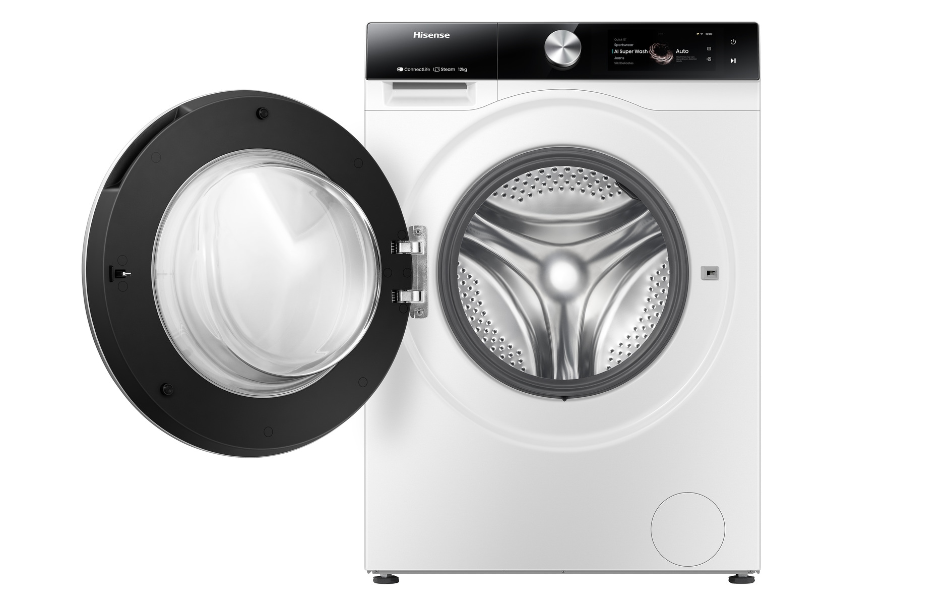 Hisense Waschmaschine »WF7S1247BW«, 12 kg, 1400 U/min, Dynamisches TFT-Touch-Display