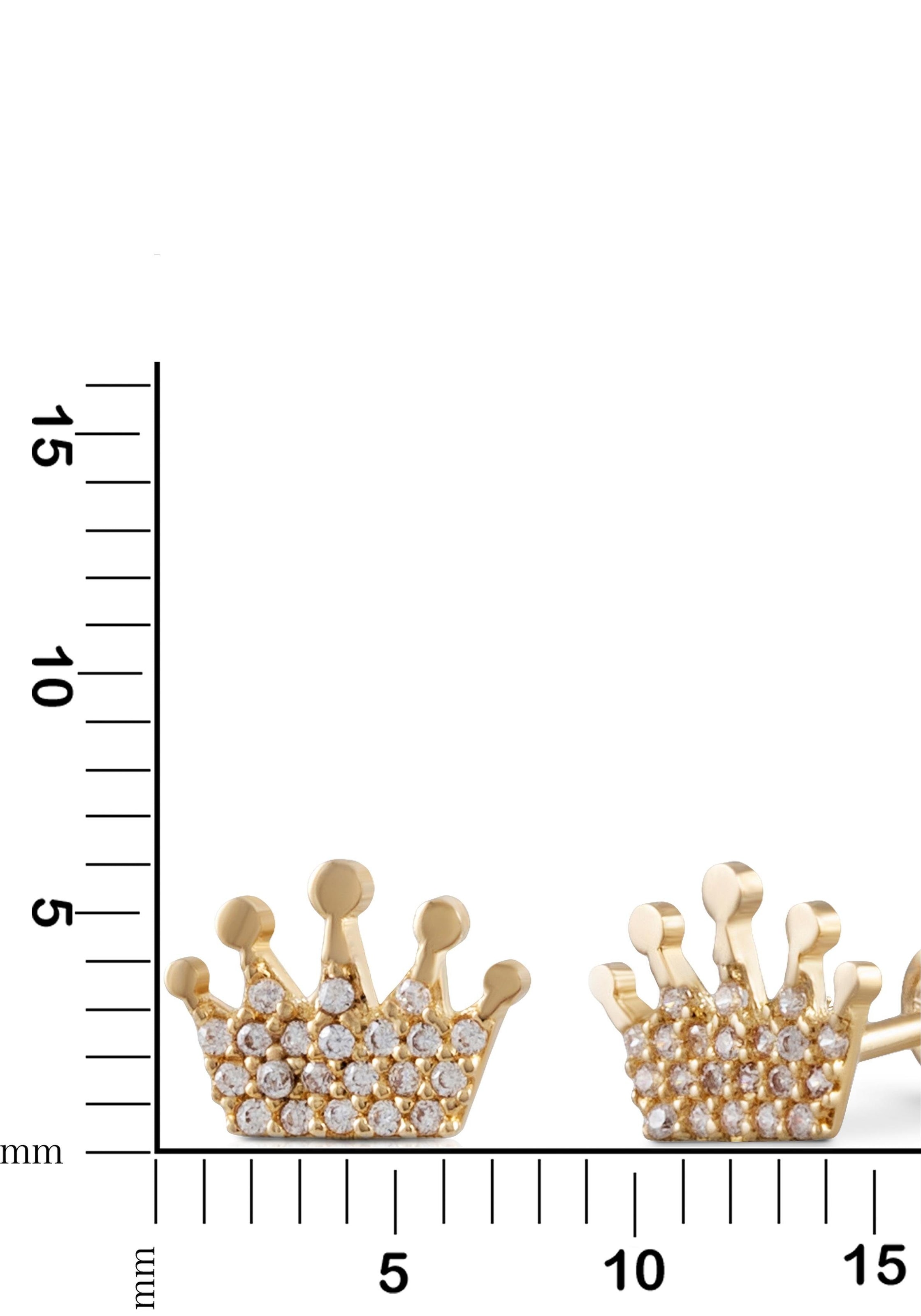 Firetti Paar Ohrstecker »Schmuck Geschenk Gold 375 Ohrschmuck Krone«, mit Zirkonia (synth.)