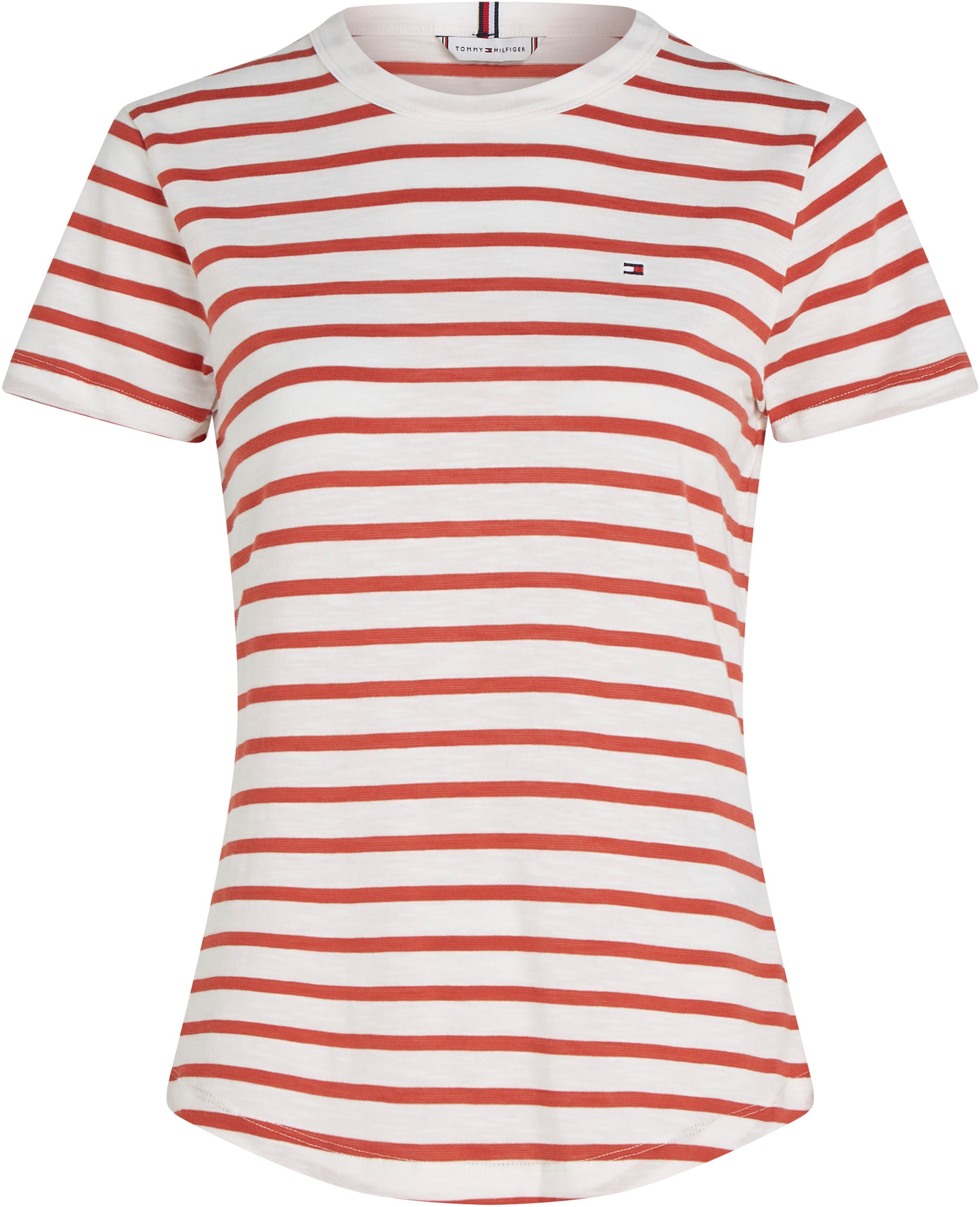 Tommy Hilfiger Rundhalsshirt »1985 SLIM SLUB C-NK SS«, mit Logostickerei