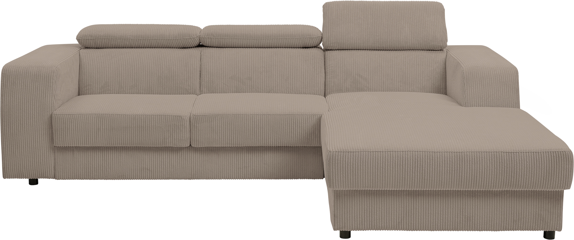 WERK2 Ecksofa »Cherry, modernes Sofa mit Komfortfunktionen, Breite 270cm, L-Form,«, bequem, mit verstellbaren Kopfteilen, Schlaffunktion und Bettkasten