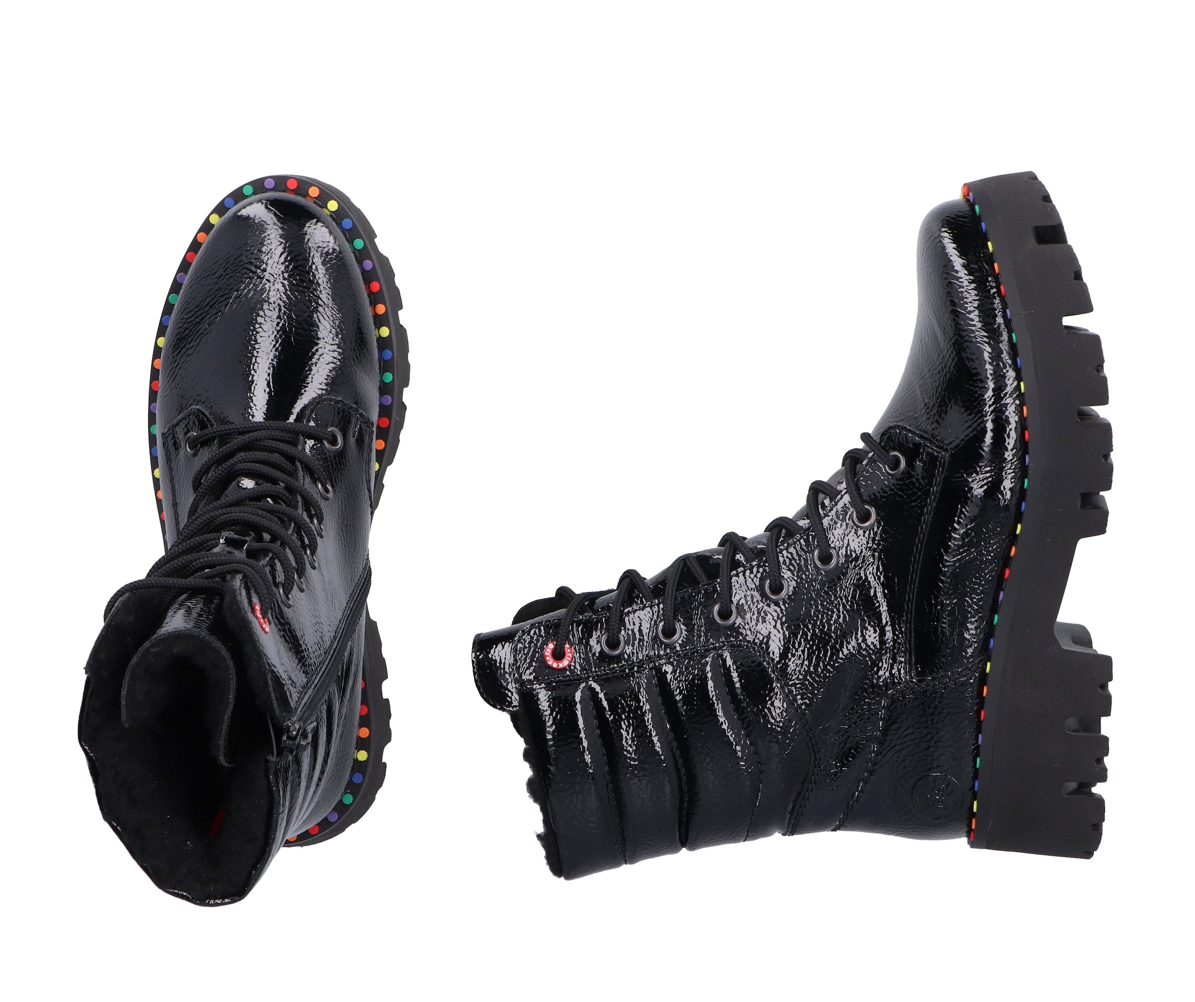 Rieker Winterstiefelette, Plateauboots, Winterboots, Lackstiefelette mit Innen-Reißverschluss