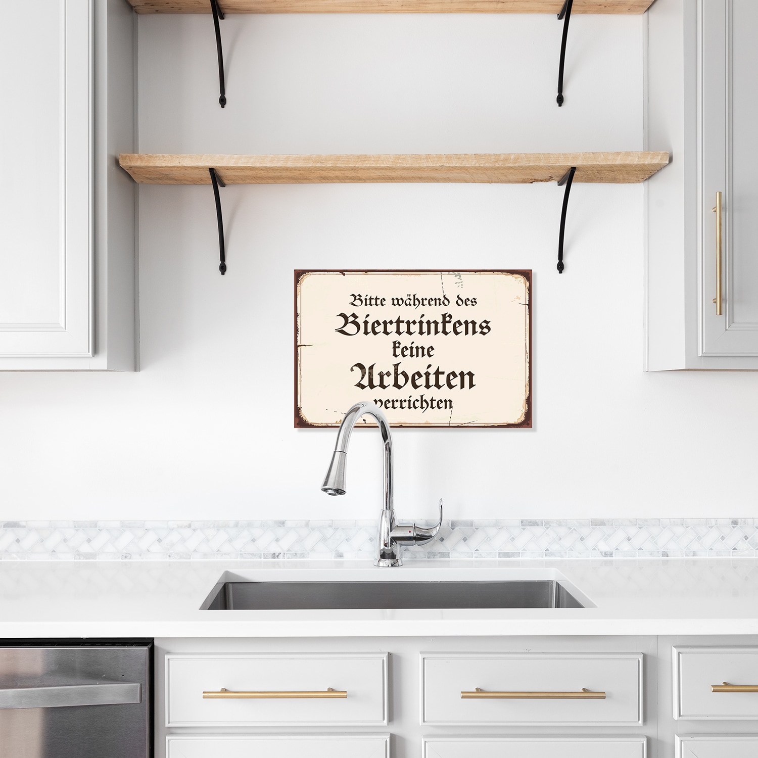 queence Metallbild »Bier Spruch Stahlschild Blechschild«, (1 St.), 20x30x0,2cm - mit 4 Lochbohrung