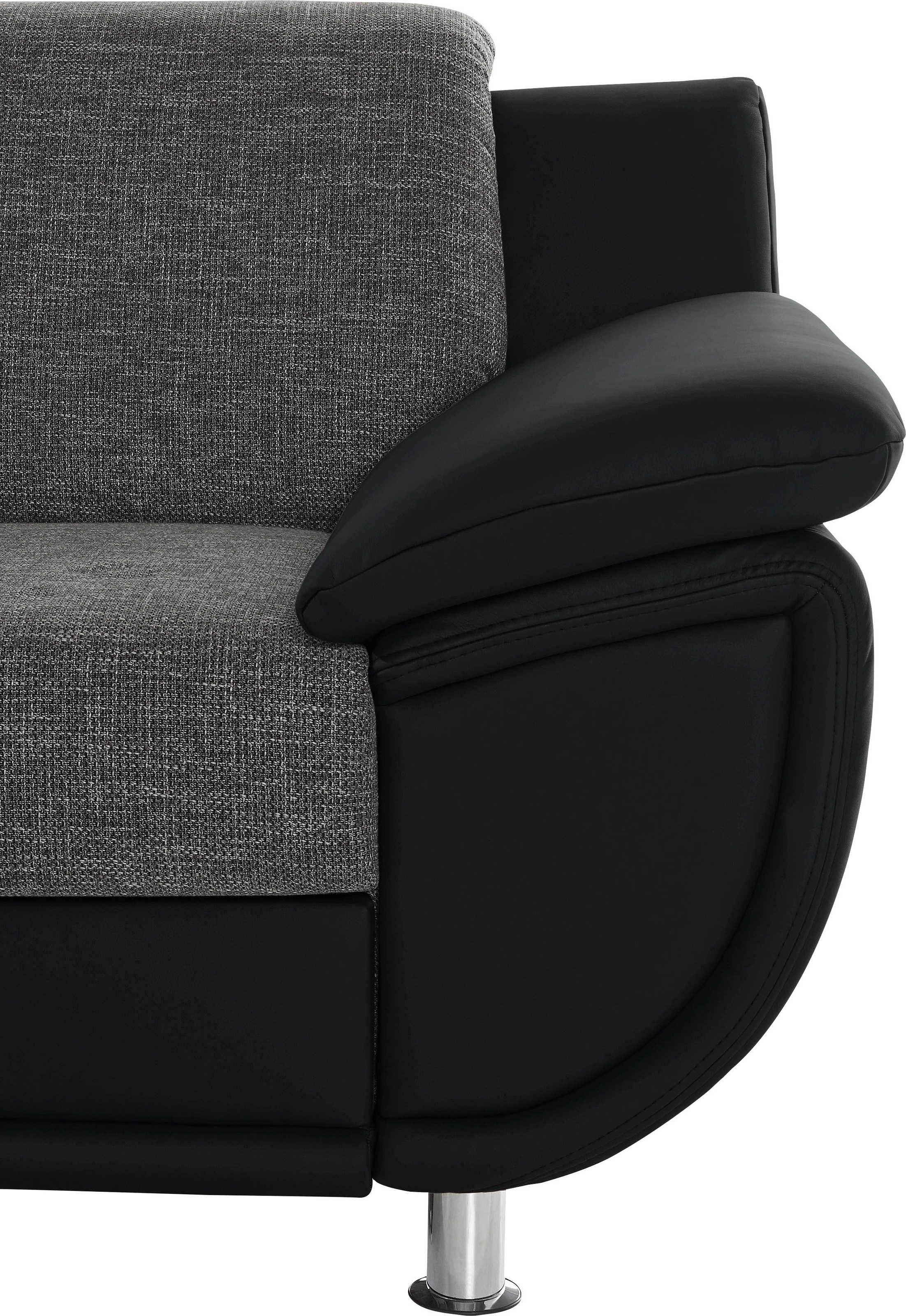 TRENDMANUFAKTUR 3-Sitzer »Rondo 3, zeitlos und modern, bequem, Materialmix«, wahlweise mit Federkern, extrabreite Armlehnen zum Relaxen