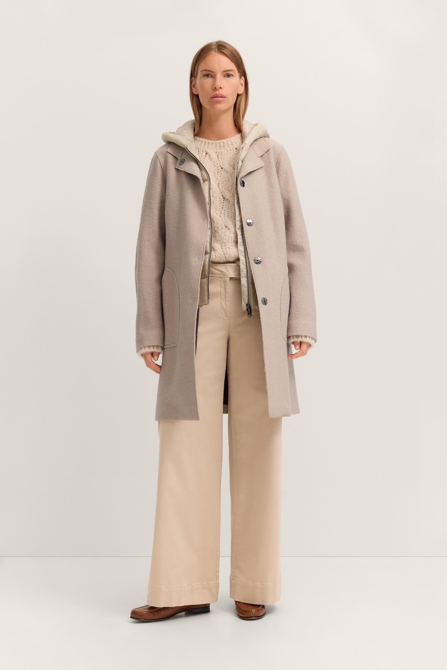 bugatti Wollmantel »Modern Fit« mit Kapuze & herausnehmbarer Weste