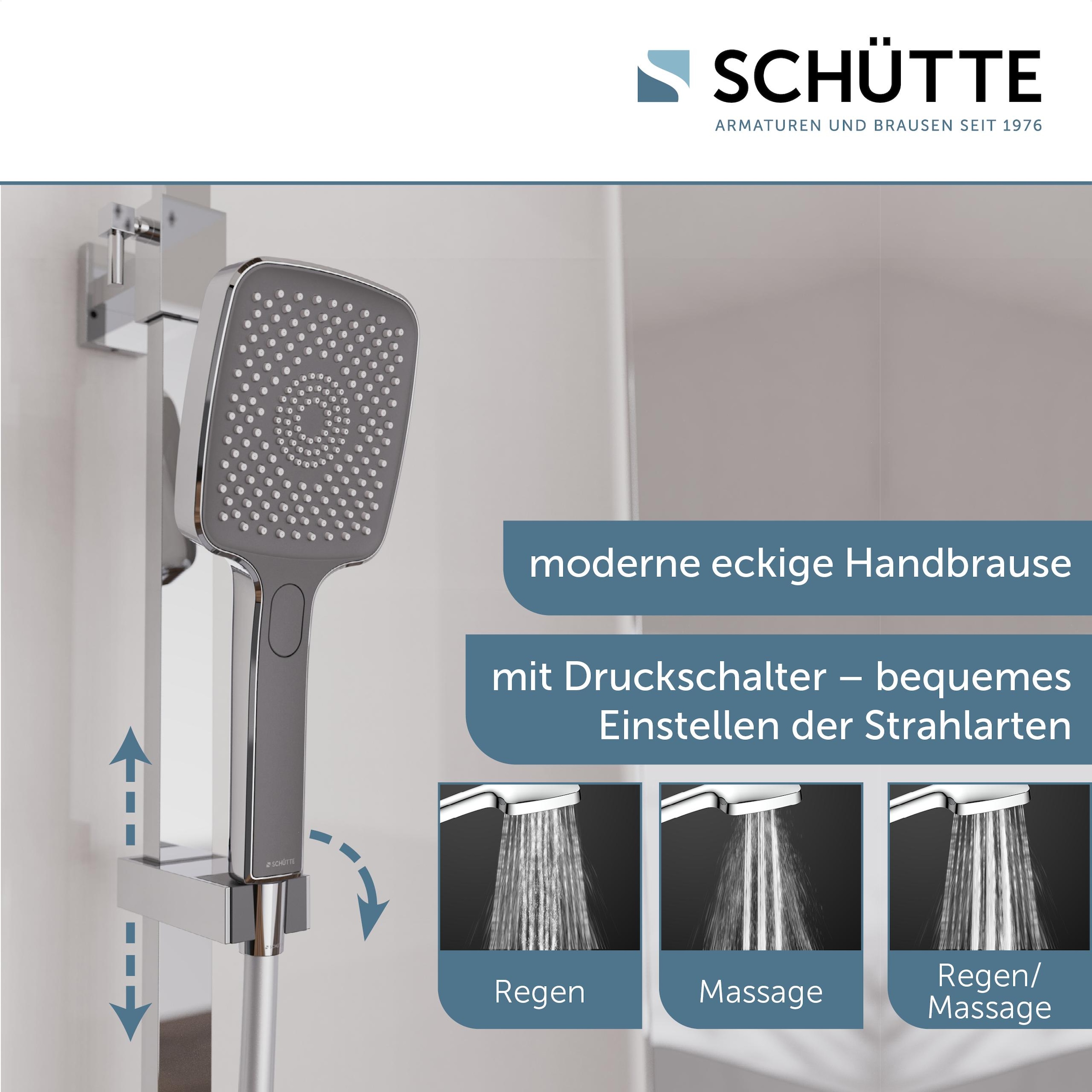 Schütte Brausegarnitur »OCEAN« Sicherheitssperre, höhenverstellb., inkl. Glasablage, Antikalk