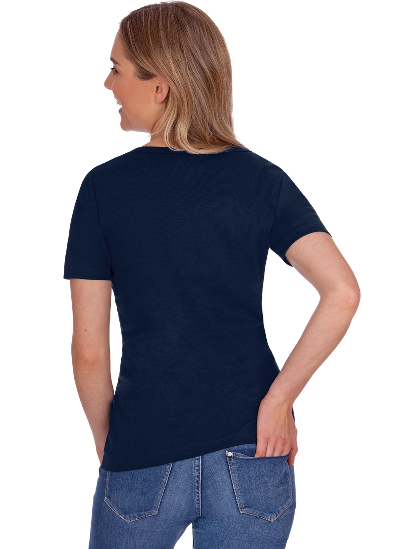 Trigema T-Shirt »TRIGEMA V-Shirt aus Baumwolle/Elastan«, (1 tlg.)