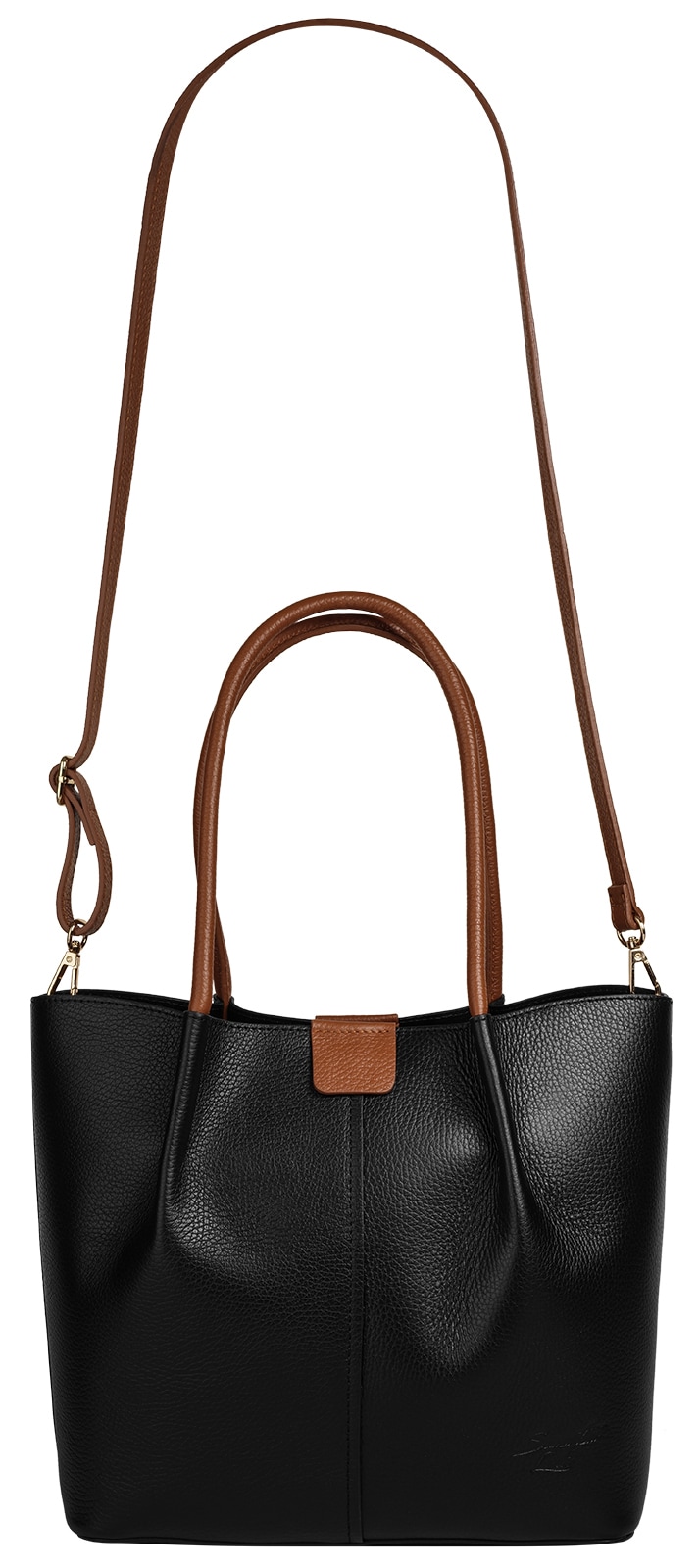 Samantha Look Henkeltasche echt Leder, Made in Italy