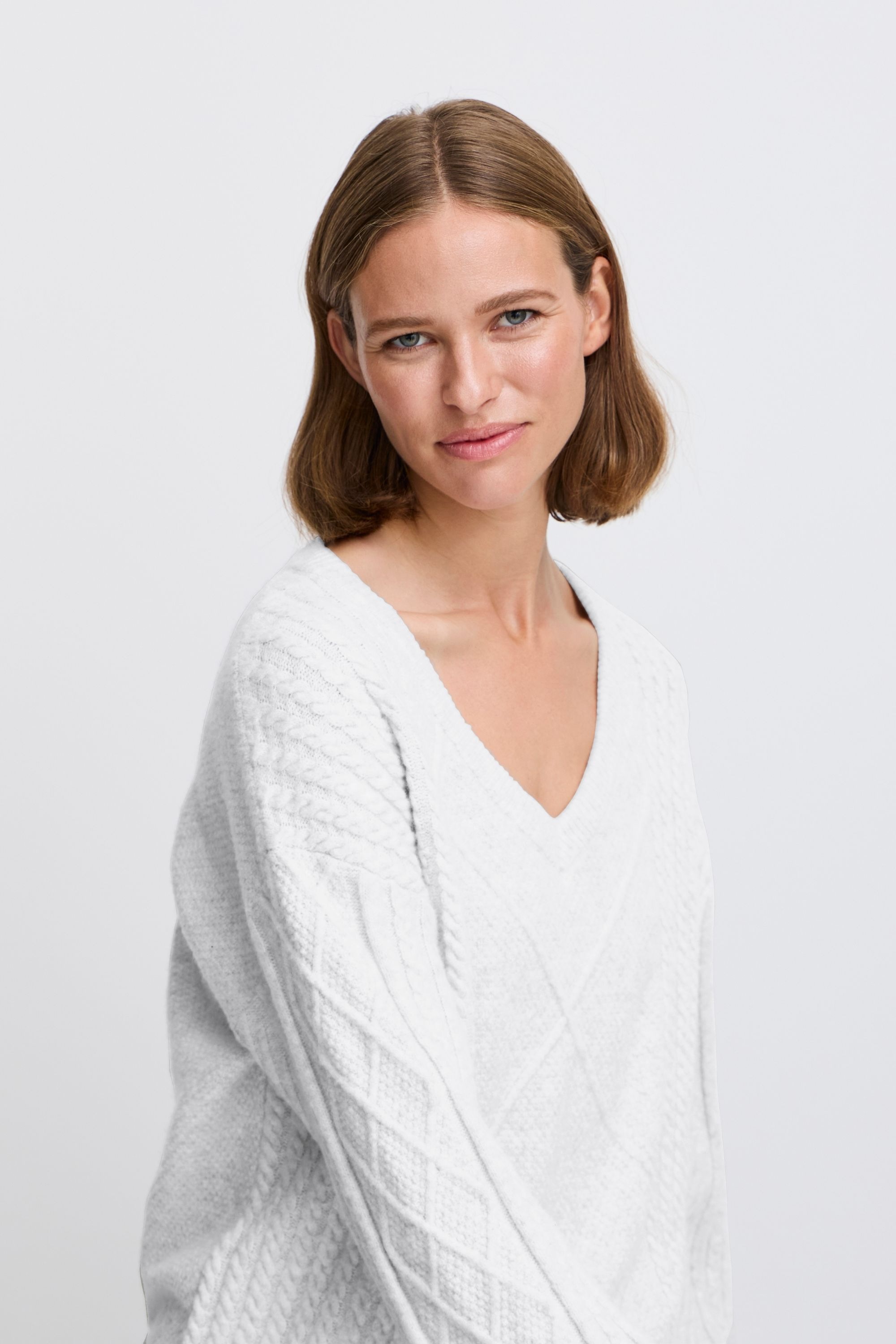 b.young Strickfleece-Pullover »Strickpullover BYMEDI VNECK JUMPER -«