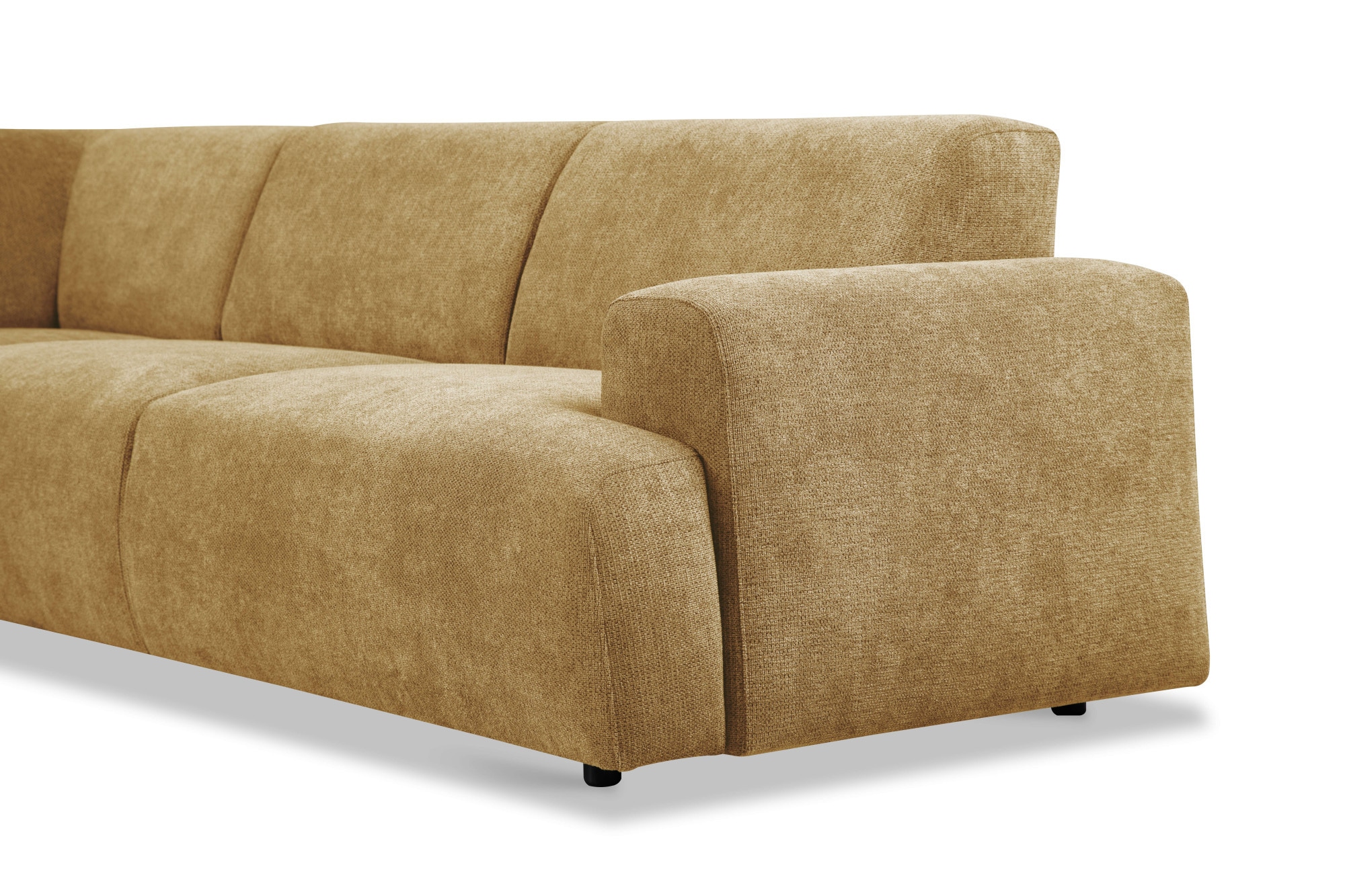 andas Ecksofa »Linkka, Breite 282 cm«, L-Form, in einem weichen Chenille-Stoff, mit Wellenunterfederung