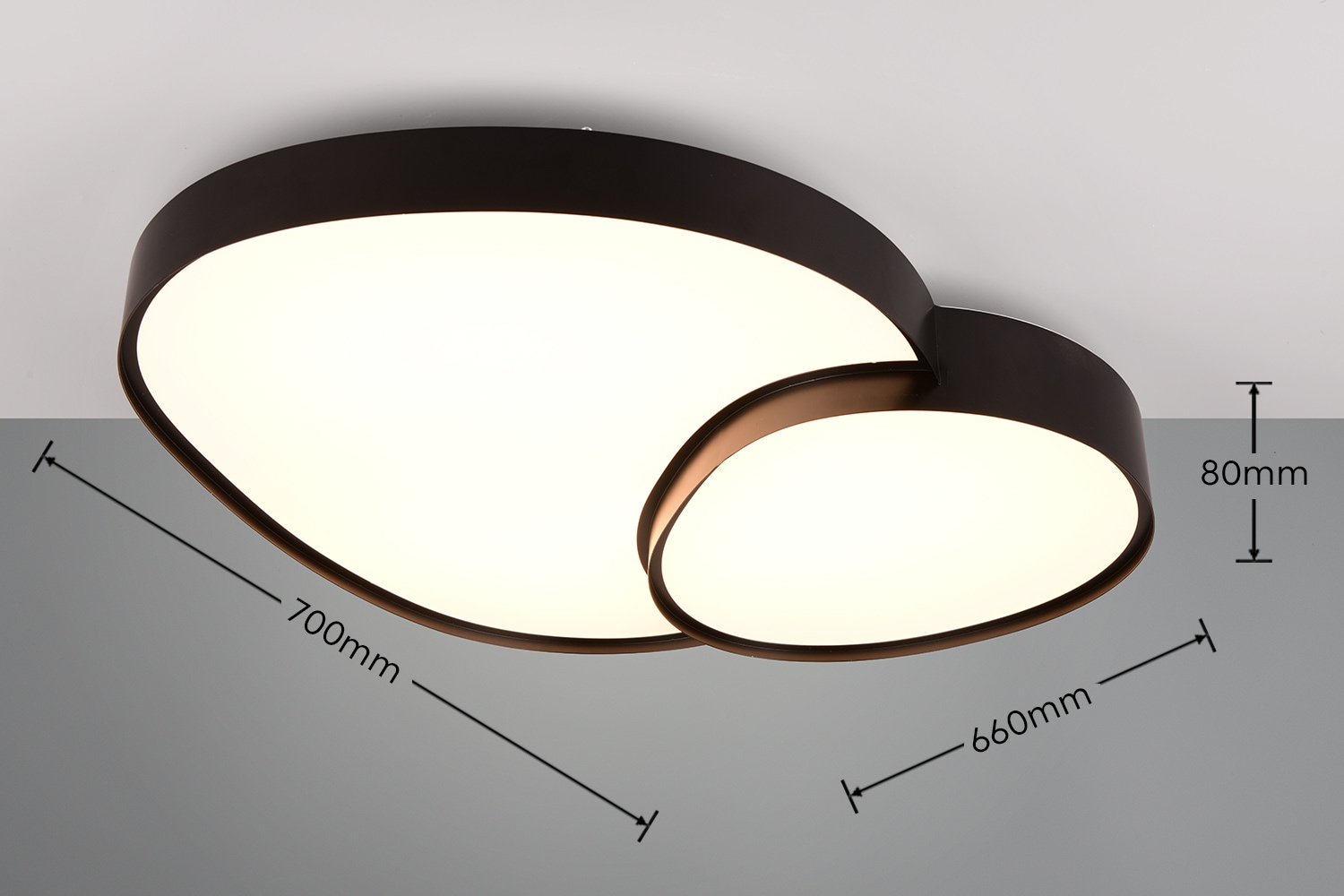 TRIO Leuchten LED Deckenleuchte »RISE, LED Deckenlampe 45W 5300 Lumen warmweiß bis kaltweiß 2700-6500K« LED-Board 1 Stk. warmweiß - kaltweiß Fernbedienung dimmbar Memoryfunktion Nachtlicht CCT Lichtfarbe wählbar