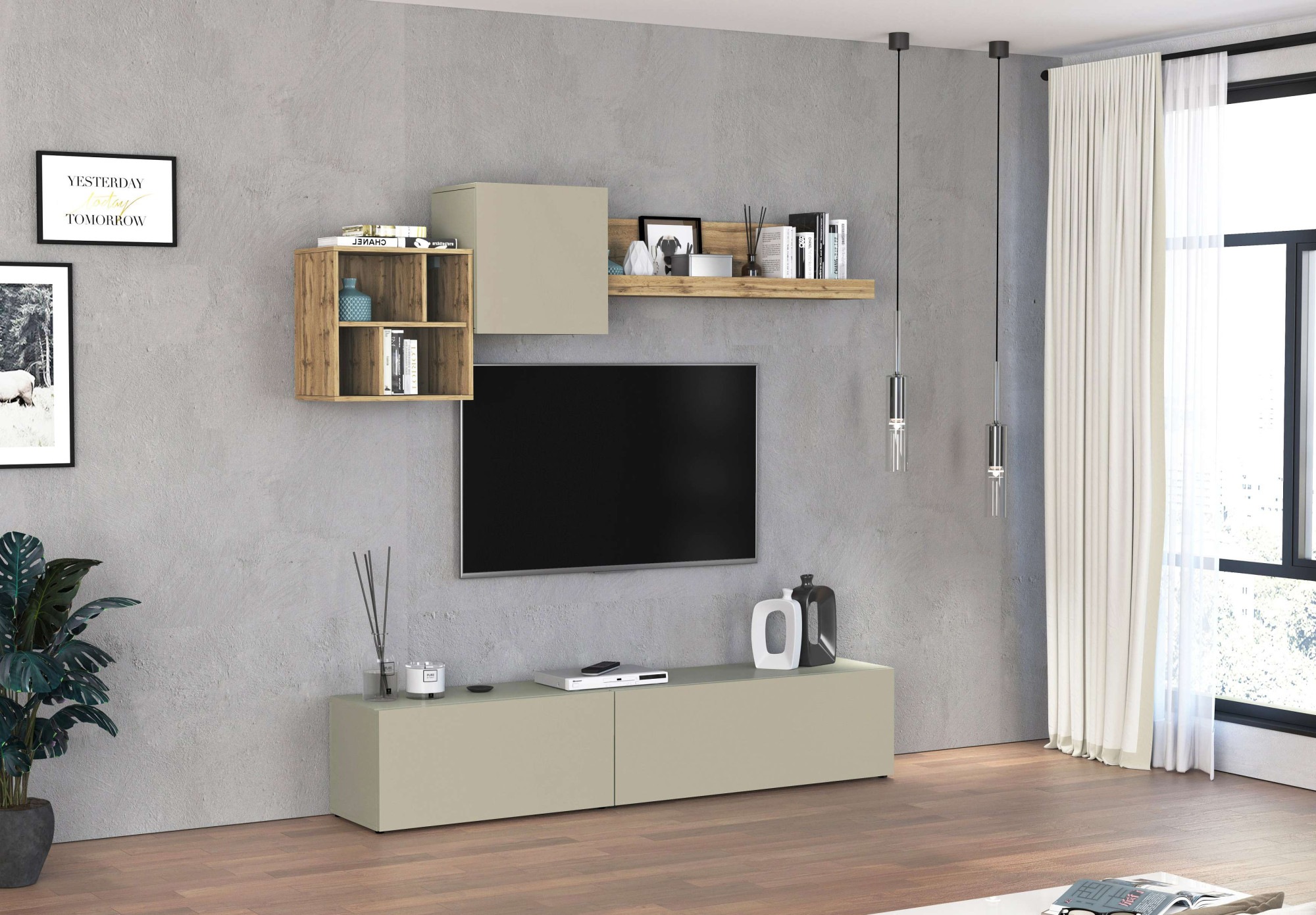 OTTO home TV-Wand »Chronos TV-Set, Wohnwand – Elemente frei platzierbar, Made in Italy« Set, 5-er set, 5 Stk. tlg.