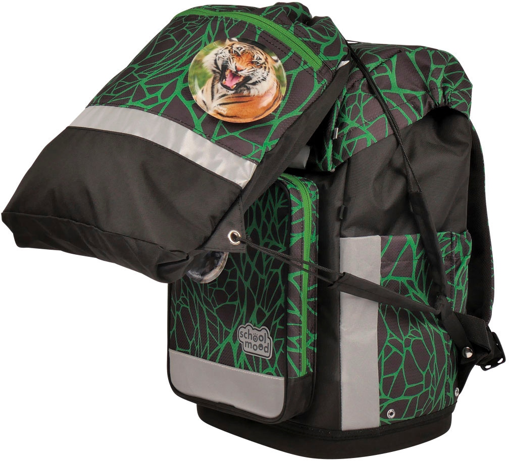 SCHOOL-MOOD® Schulranzen »Rebel Air+, Linus (Panther)«, retroreflektierende Flächen, aus recyceltem Material