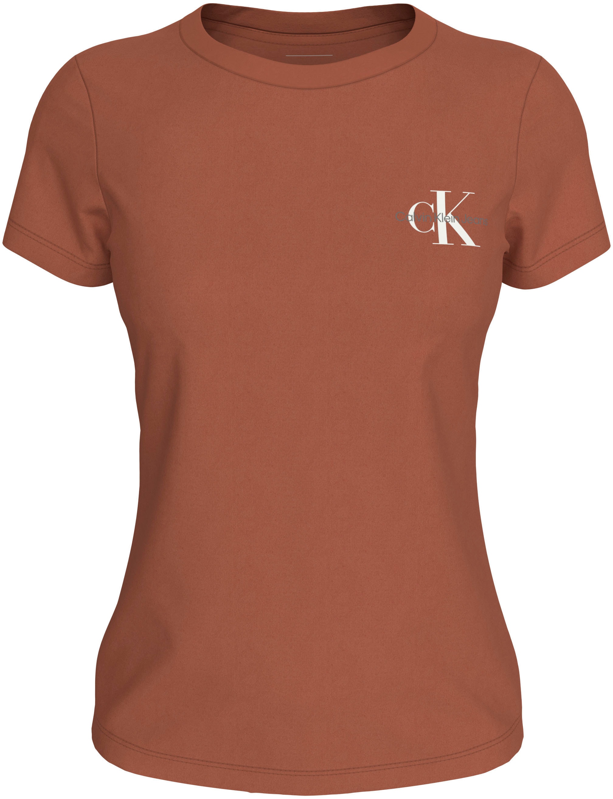 Calvin Klein Jeans Rundhalsshirt »2-PACK MONOLOGO SLIM TEE«, (Packung, 2 tlg., 2er-Pack), mit Calvin Klein Jeans Logoprint auf der Brust