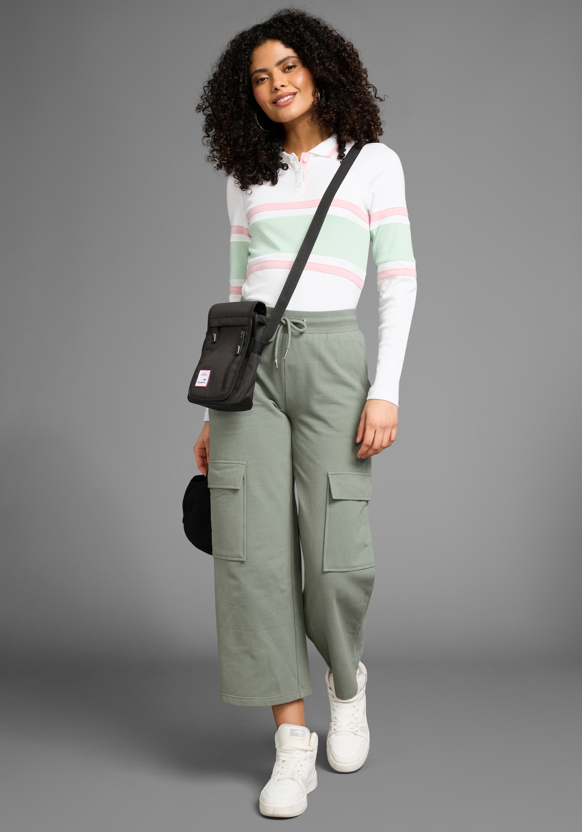 KangaROOS Poloshirt, langarm und Streifen