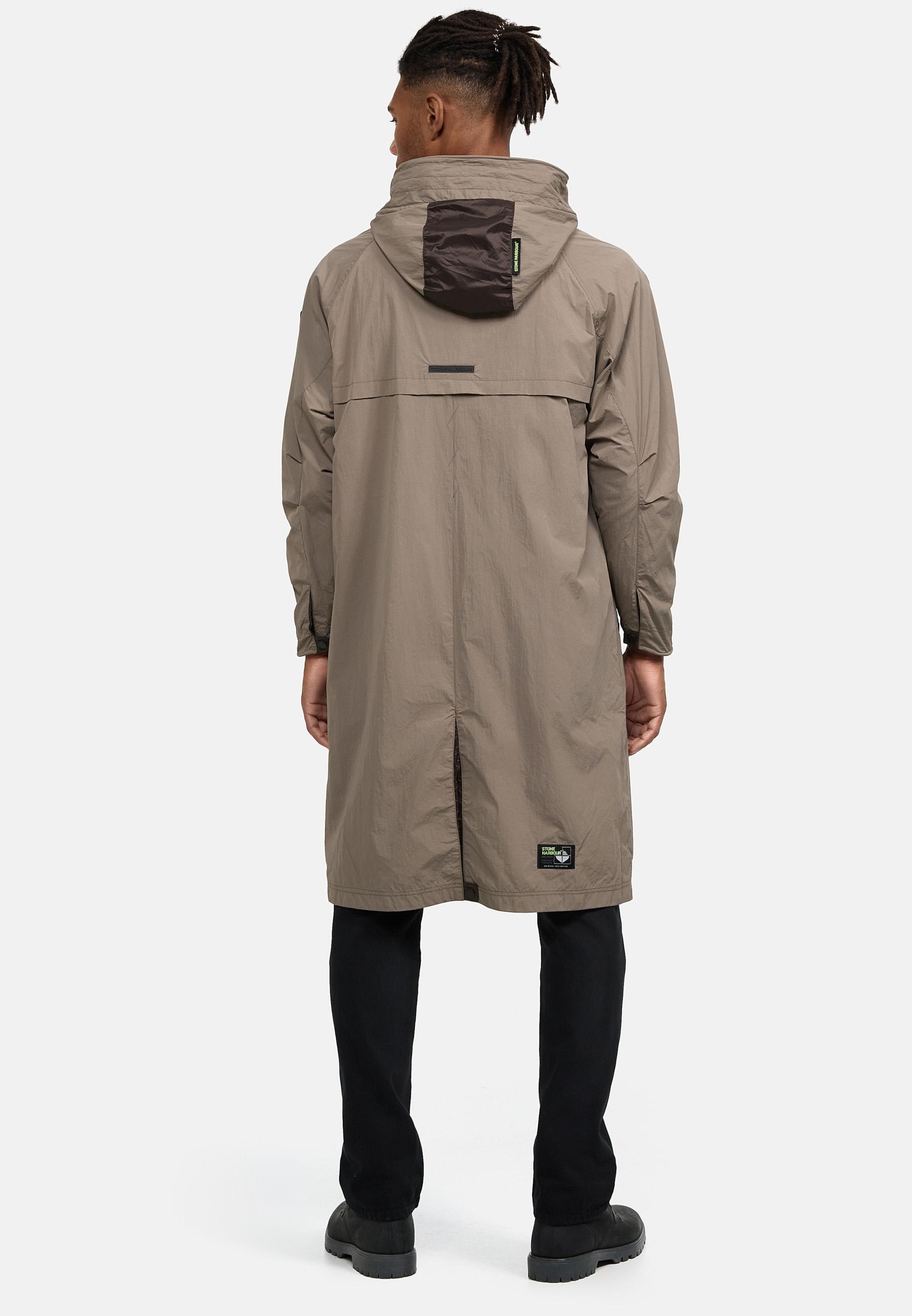Stone Harbour Regenmantel »Regenmantel Zafaar«, Lange Herren Regenjacke mit Kapuze