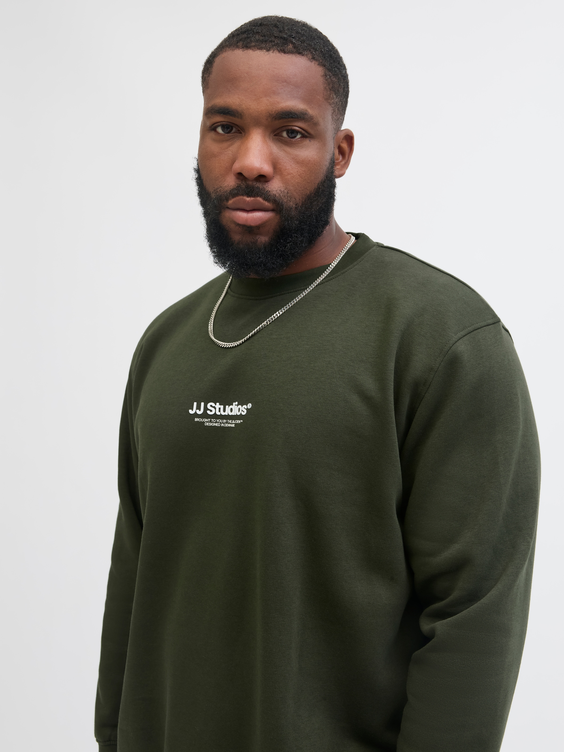 Jack & Jones PlusSize Sweatshirt »JJESOHO SWEAT CREW NECK NOOS PLS«, mit Logobranding