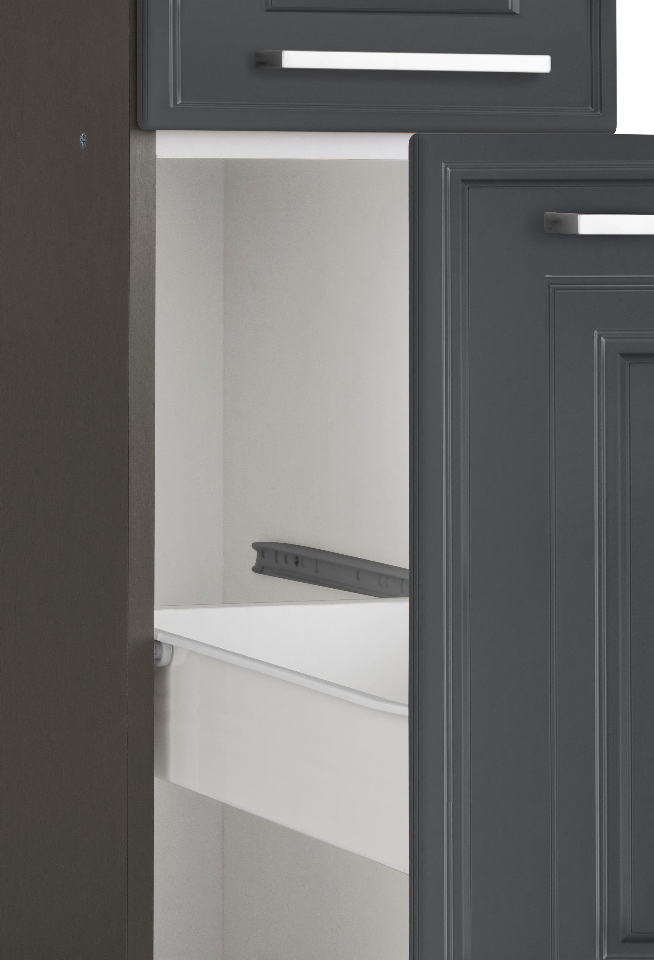 KOCHSTATION Apothekerschrank »KS-Stockholm« hochwertige MDF-Fronten, 200 cm hoch, viel Stauraum