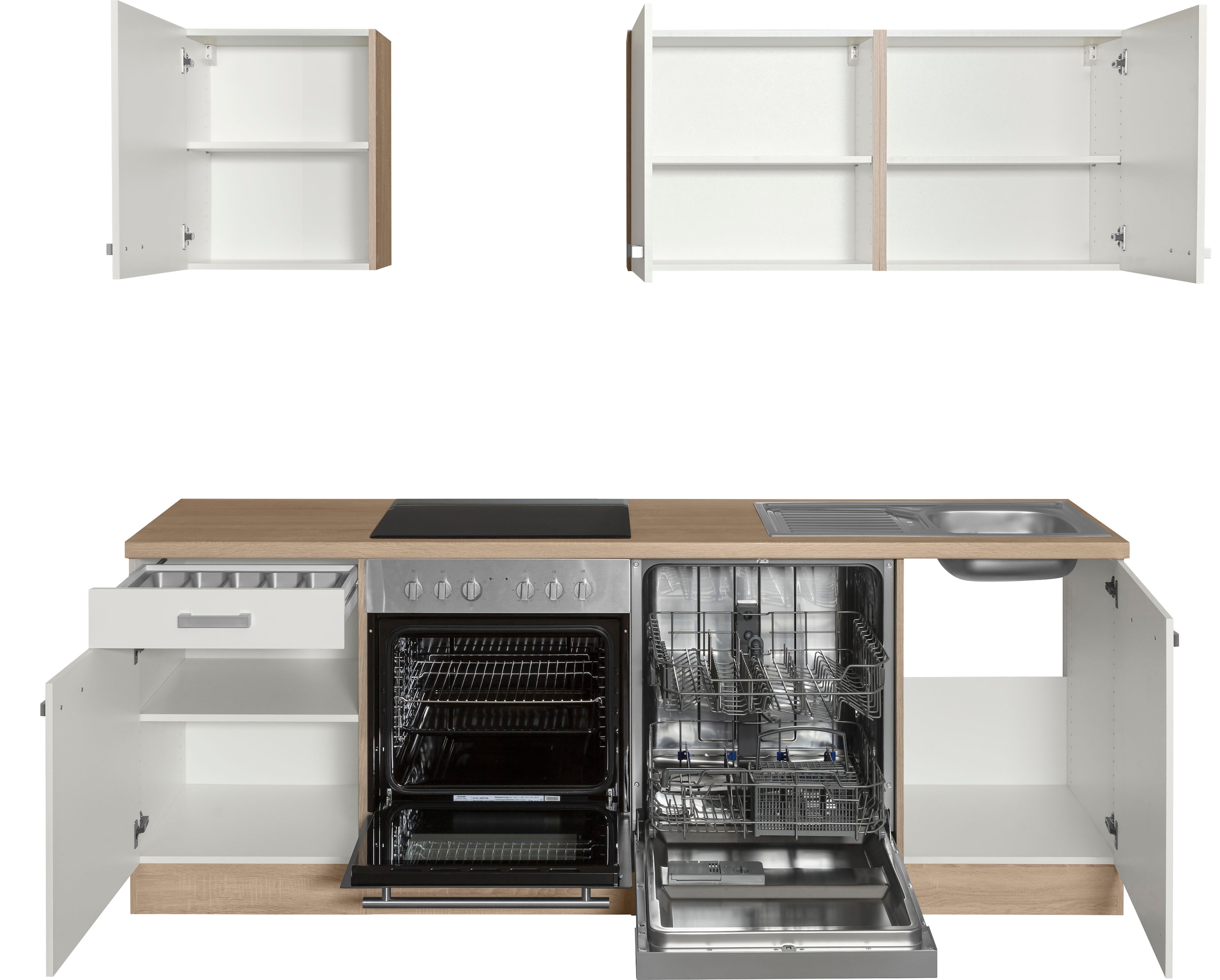 OPTIFIT Küchenzeile »Leer«, Breite 210 cm, mit Hanseatic-E-Geräten bei OTTO