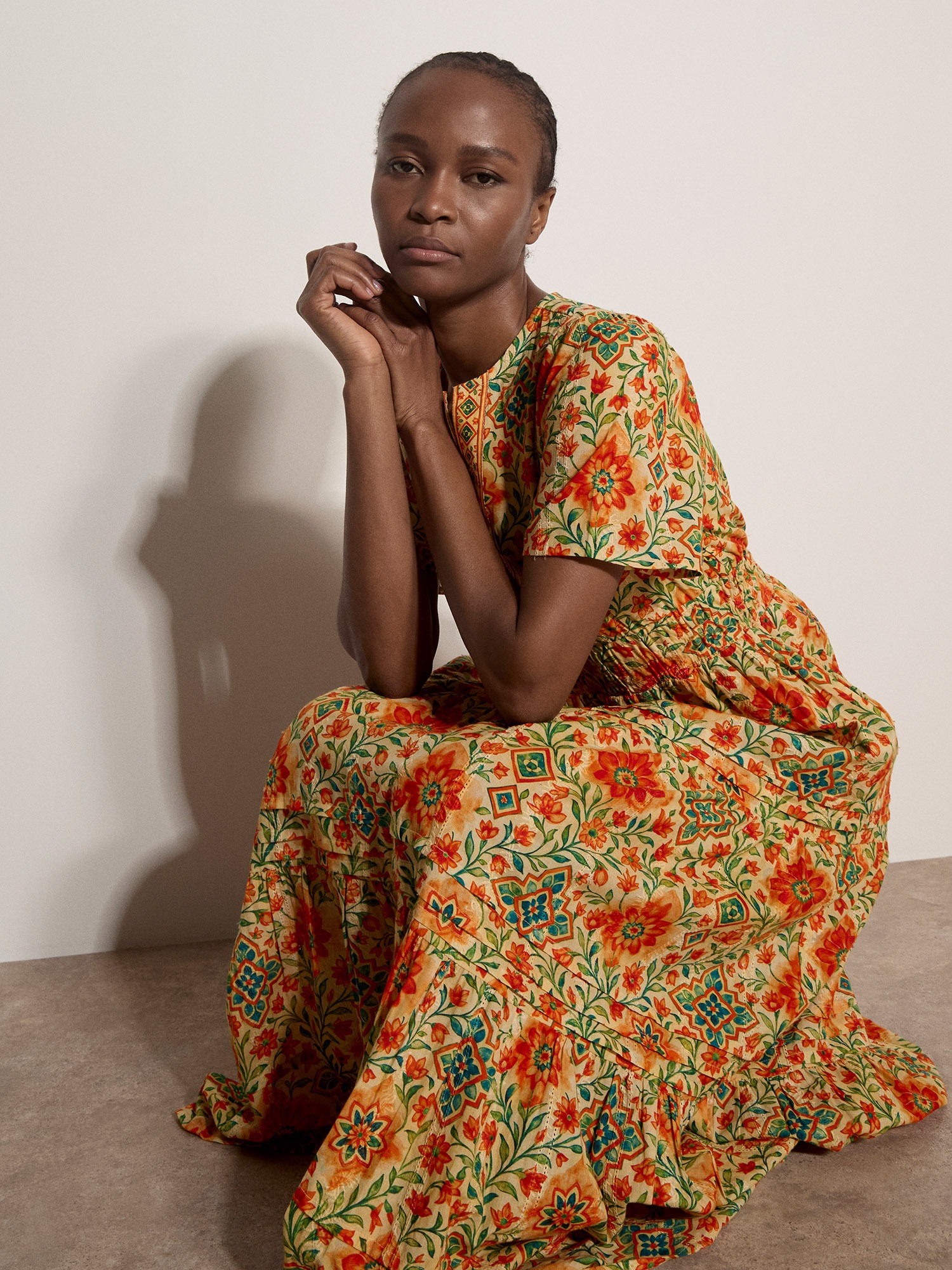 Apricot Druckkleid »Midikleid« mit Volant