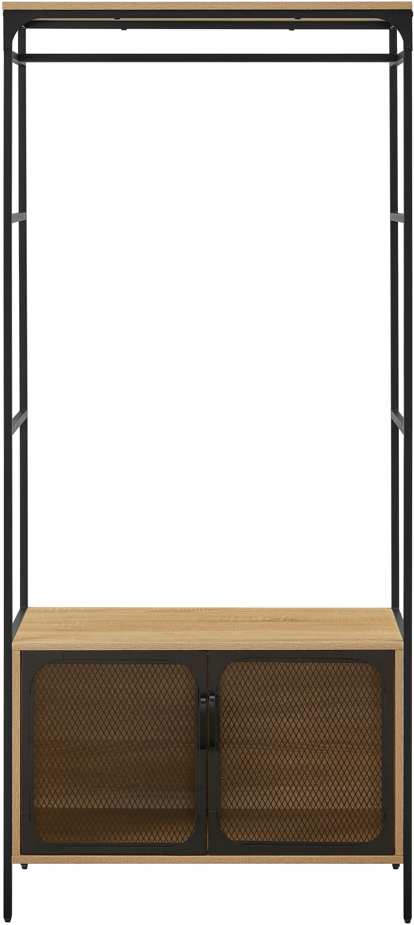 OTTO home Regal »Amance«, robust, natürliche Materialien, Metallgestell, Höhe 177 cm